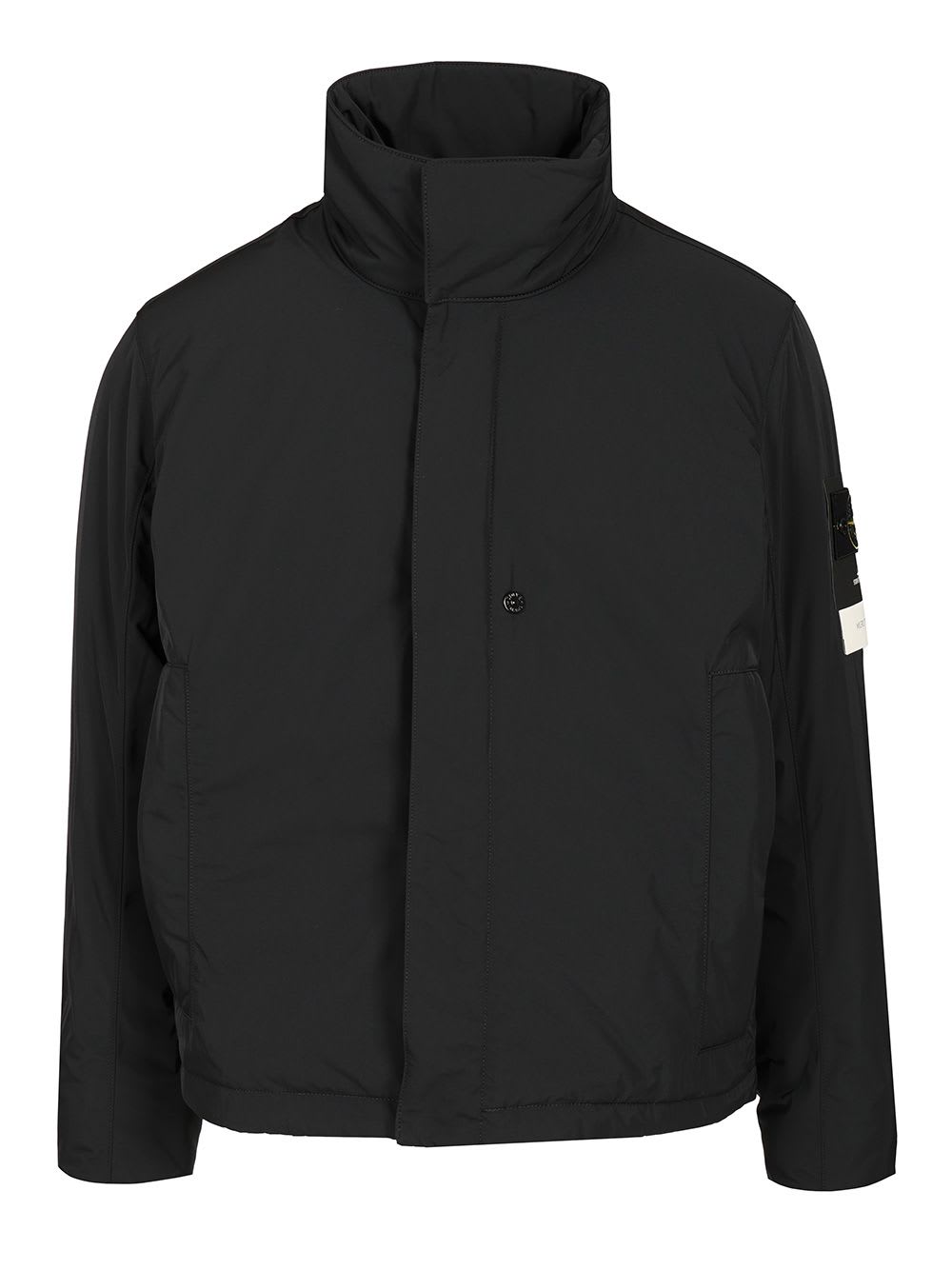 Stone Island Micro Twill Padded Jacket In Black