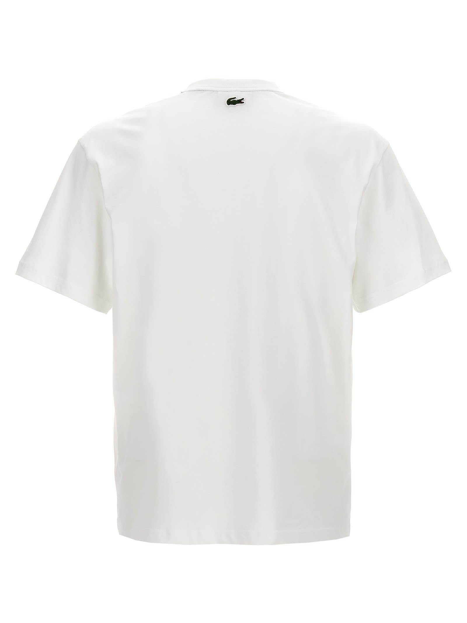 Shop Lacoste Logo Print T-shirt In White