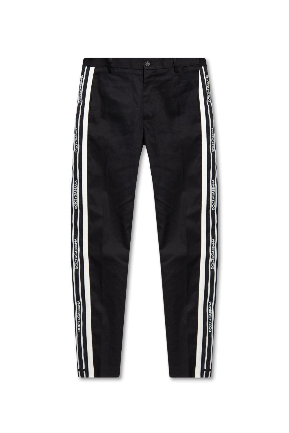 DOLCE & GABBANA SIDE STRIPED TAPERED LEG TROUSERS