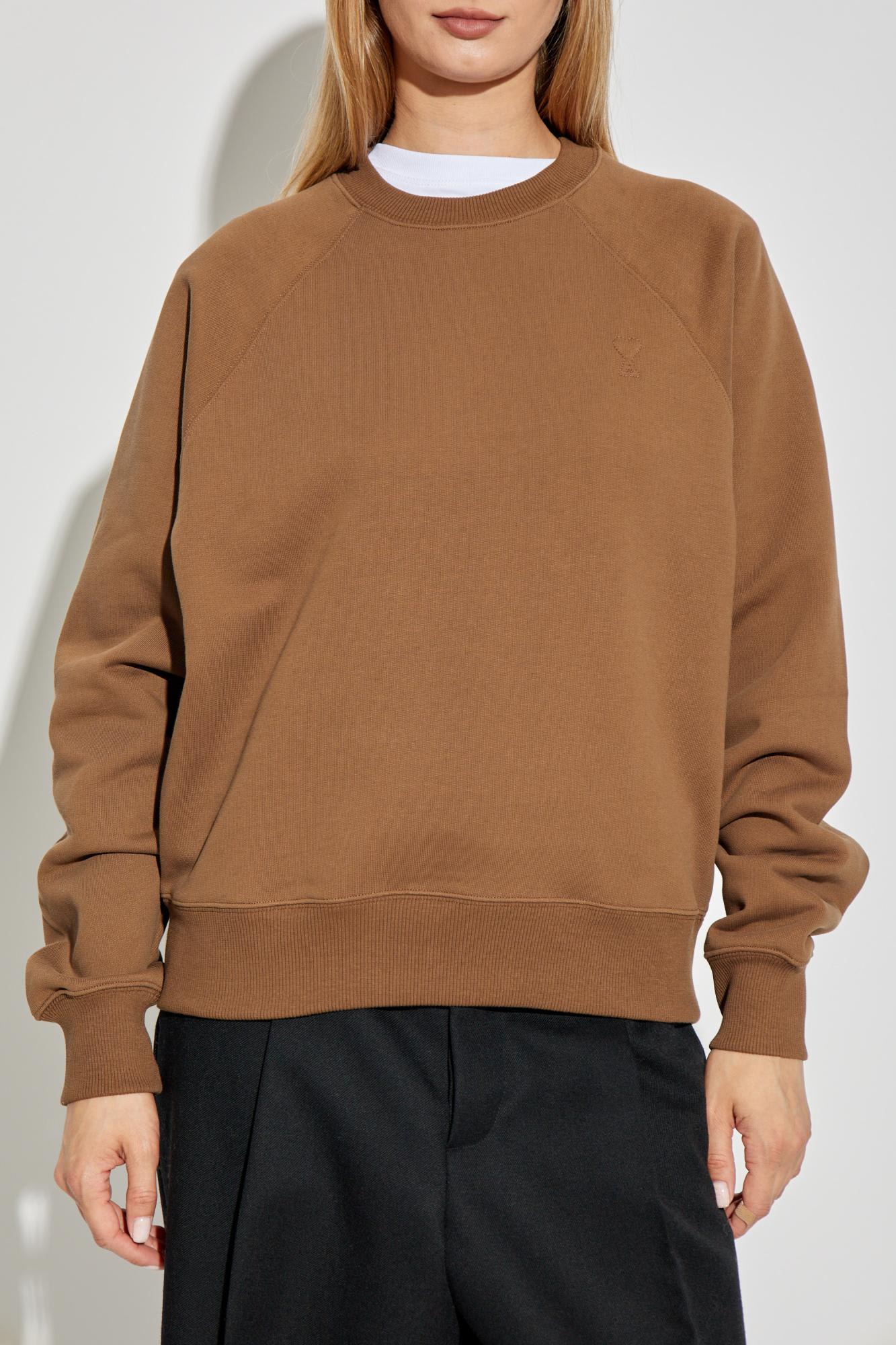 Ami Alexandre Mattiussi Sweatshirt With Logo In Brown