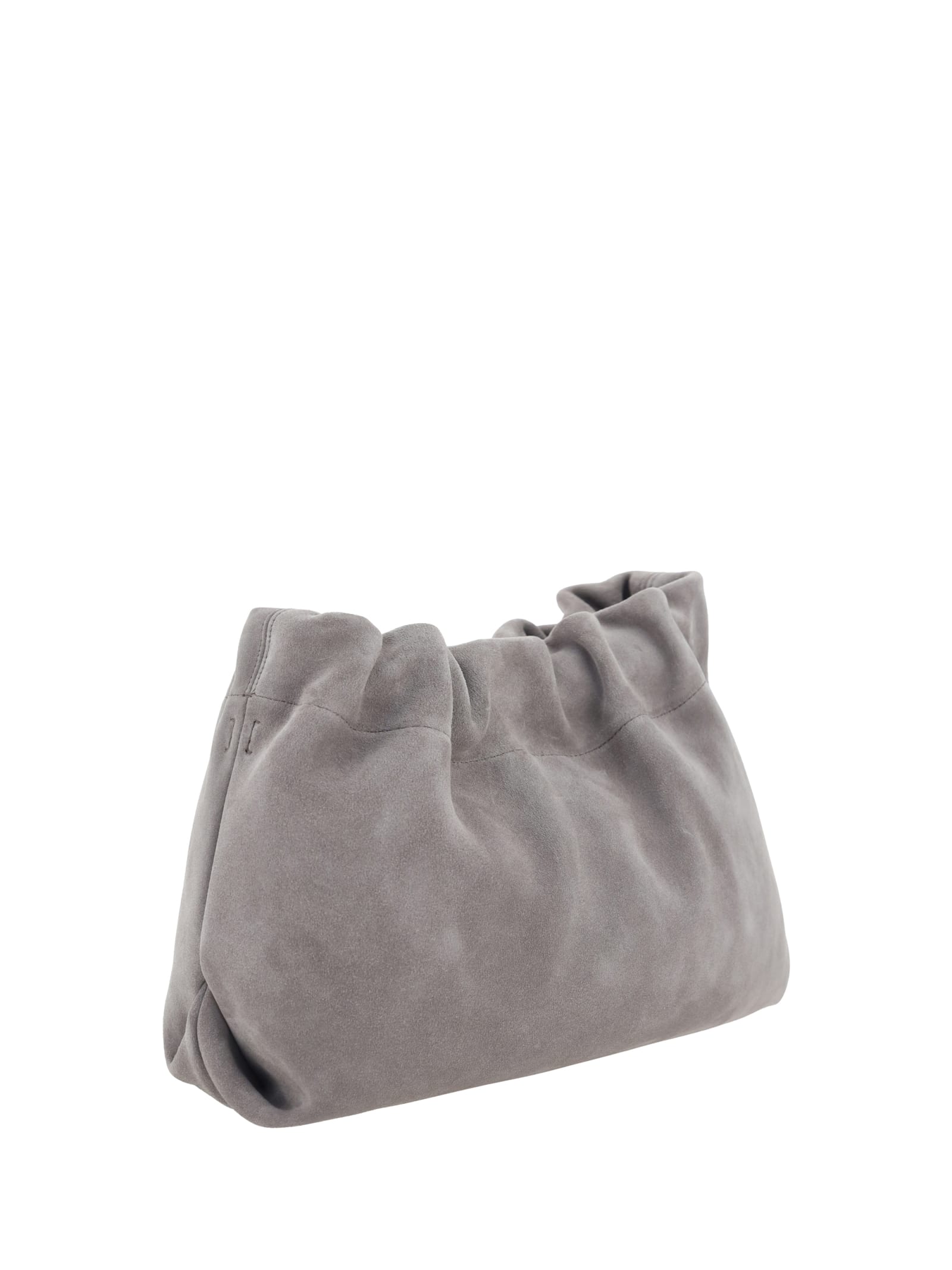Shop Brunello Cucinelli Clutch Shoulder Bag In Pietra Serena