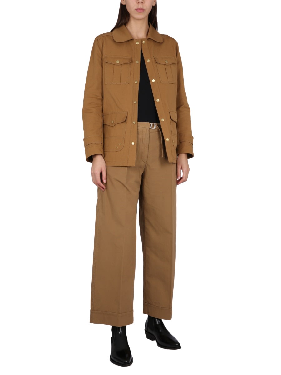 Shop Fay Safari Jacket In Brown