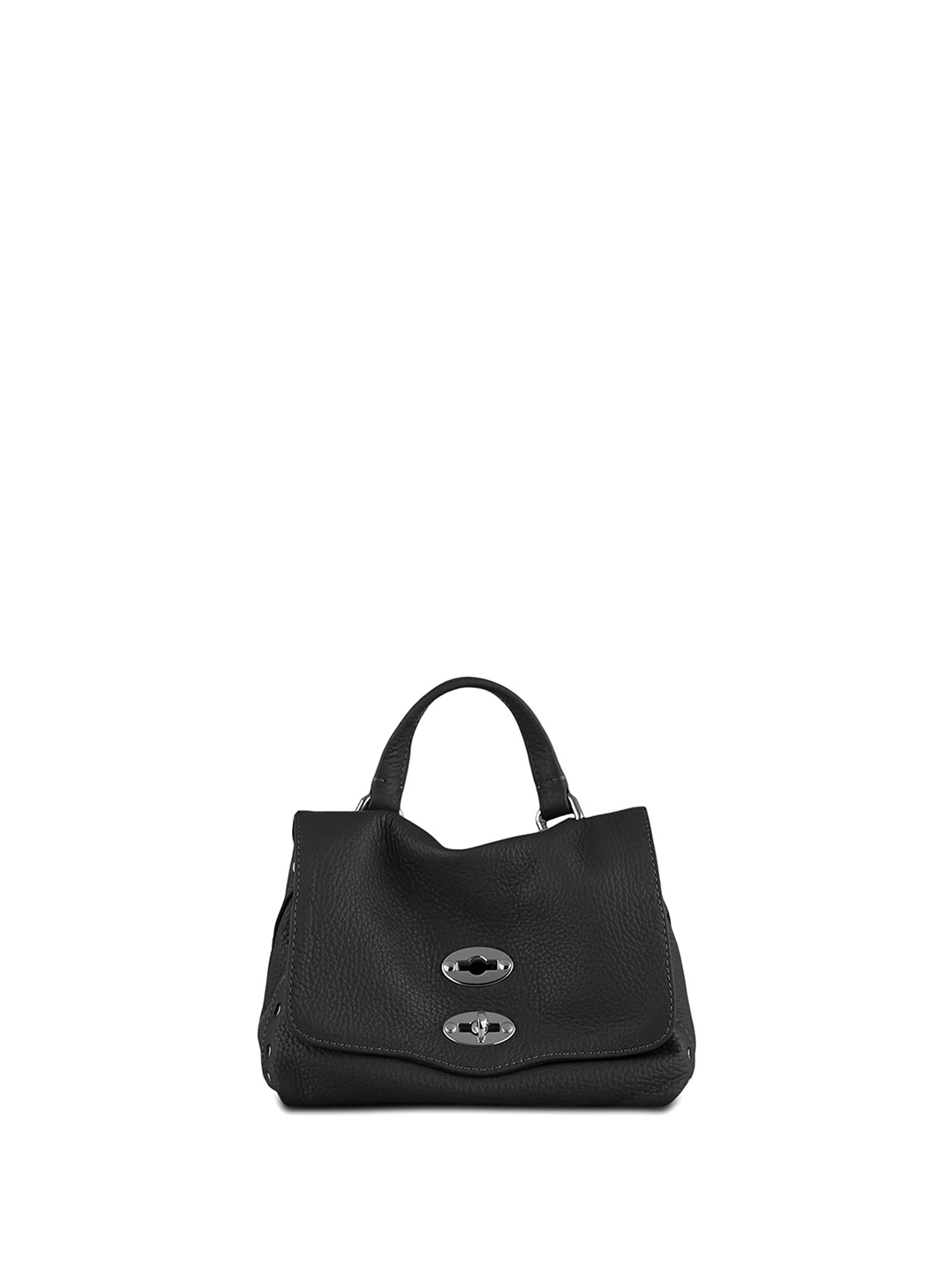 Shop Zanellato Postina Daily Baby Leather Bag With Shoulder Strap In Nero