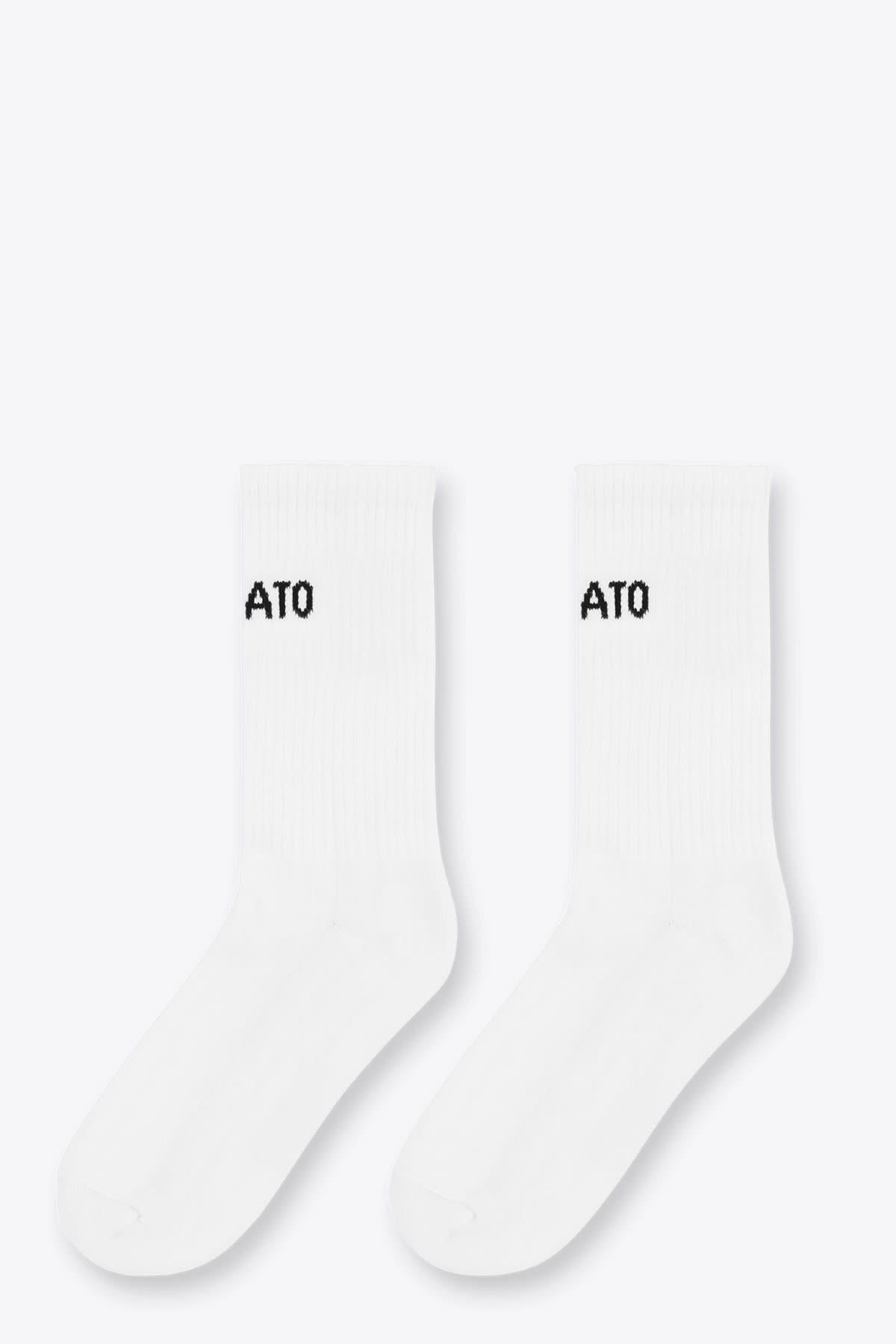 Axel Arigato Logo Tube Socks White ribbed cotton socks with logo