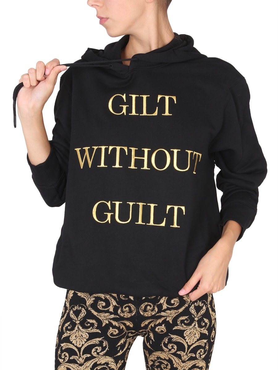 Shop Moschino Gilt Without Guilt Sweatshirt In Black
