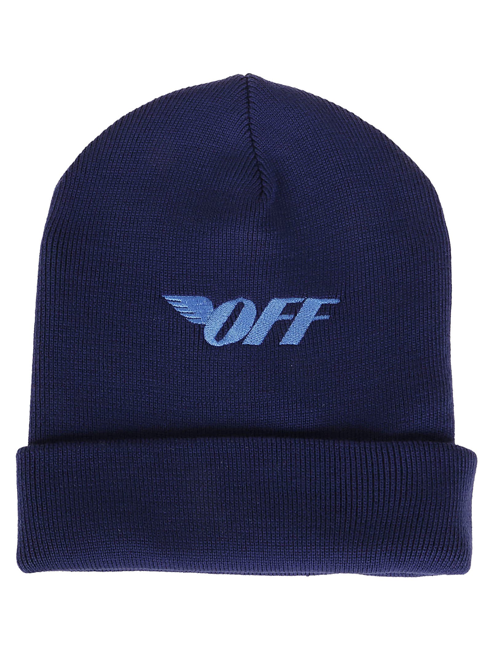 off white beanie blue