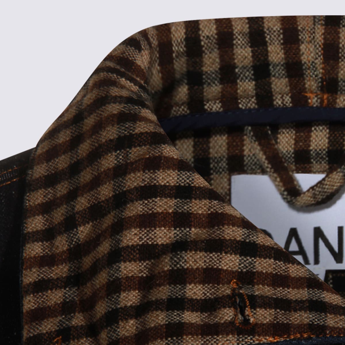 Ganni Bonded Denim Jacket Stitch Detailing In Black