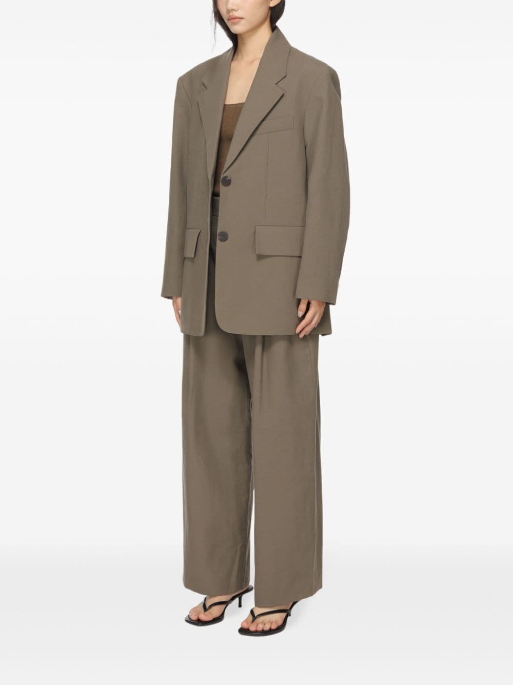 Studio Nicholson Wool Single-breasted Blazer Jacket In Neutral