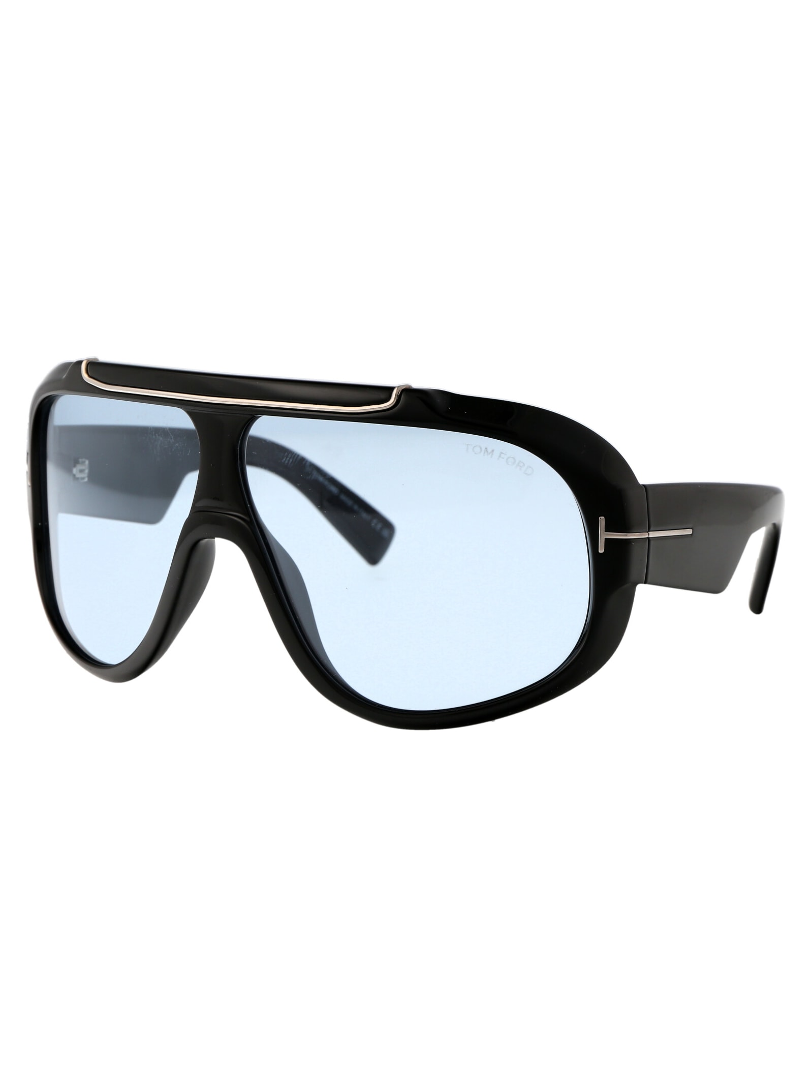 Tom Ford Rellen Sunglasses In 01v Nero Lucido / Blu