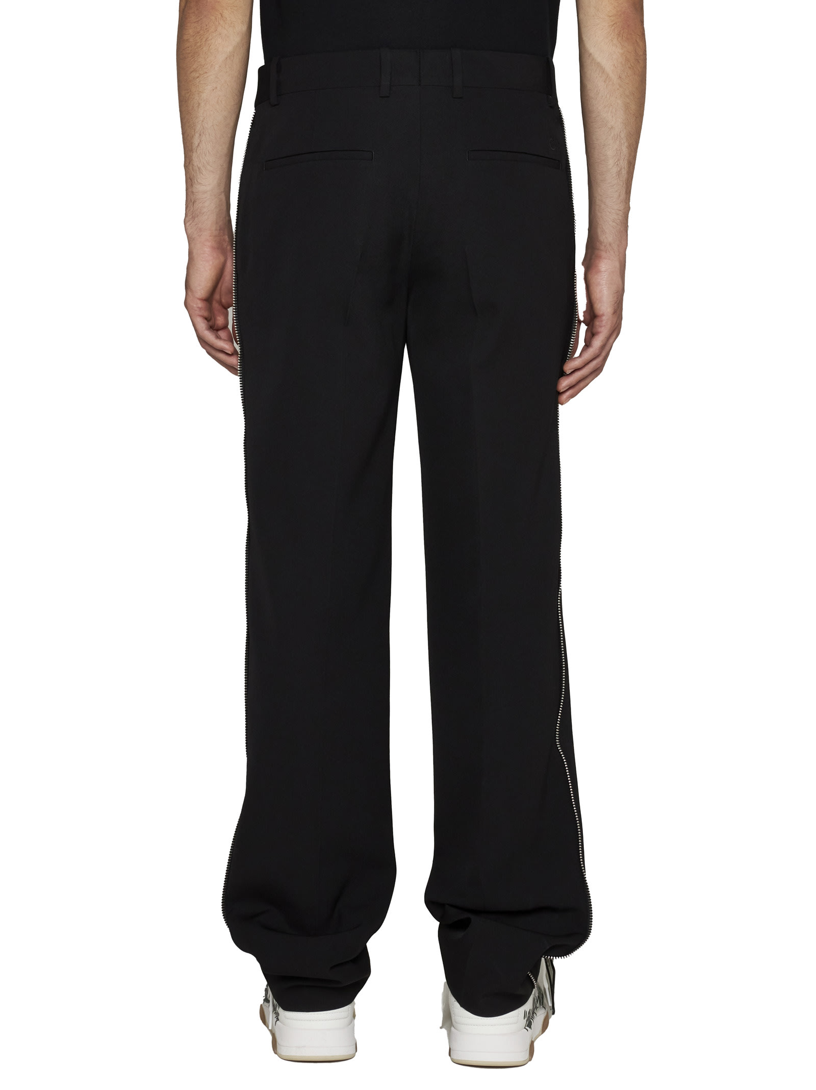 Off-white Diag-embroidered Cotton Track Pants In Black Blac