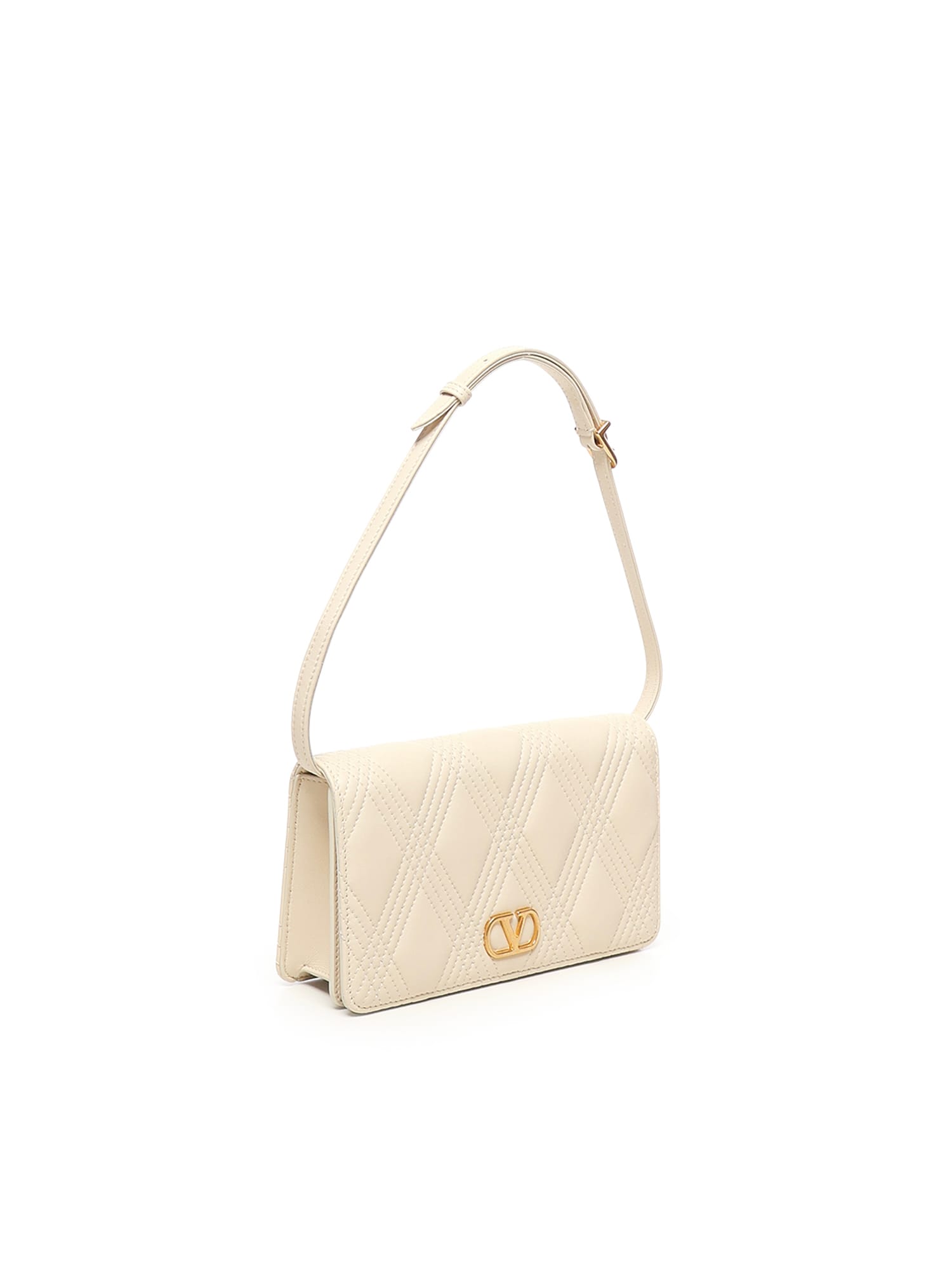 Valentino Quiltie 67 Mini Shoulder Bag In White