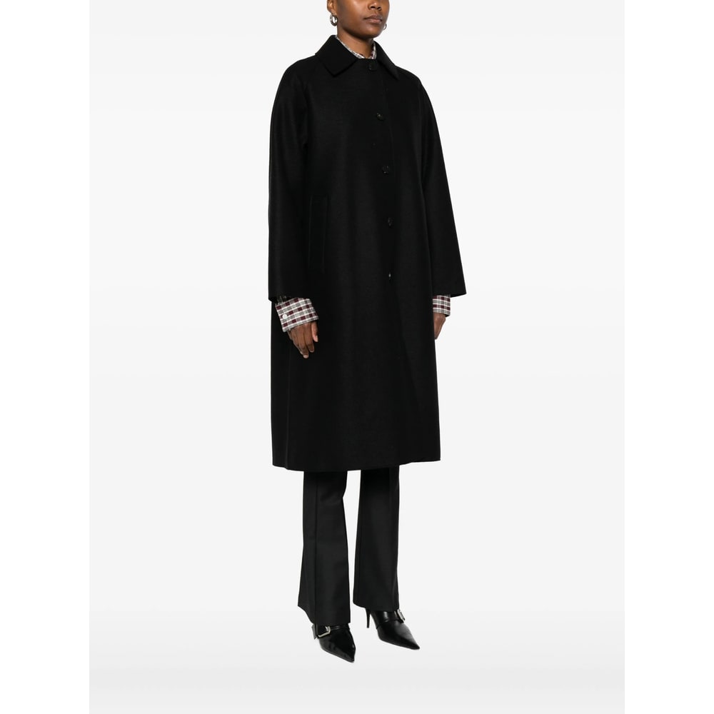 Harris Wharf London Wool Coat With Raglan Sleeves And Pockets In Black