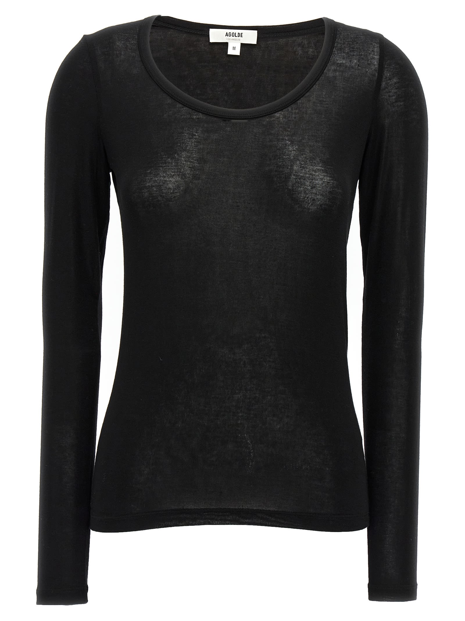 Agolde Scoop-neck Lyocell-blend Jumper In Black
