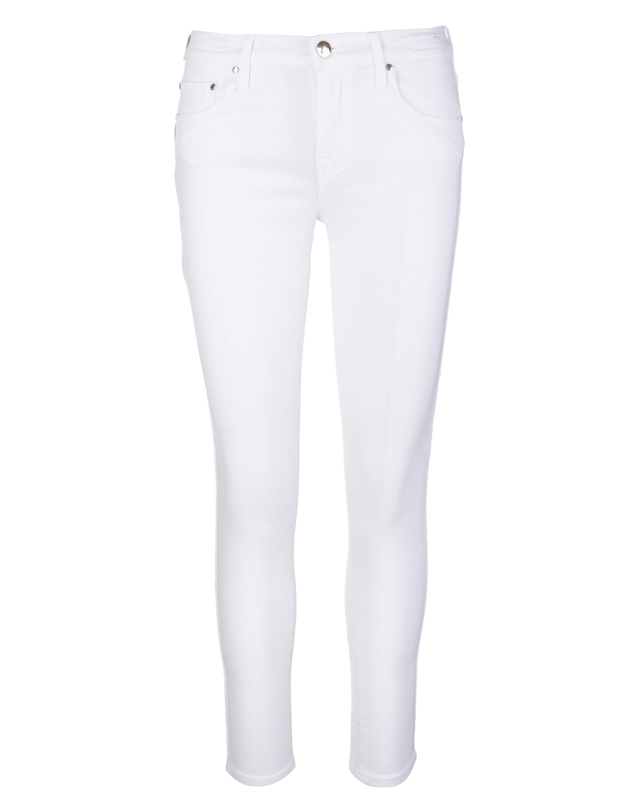 Jacob Cohen Woman White Kimberly Crop Skinny Jeans