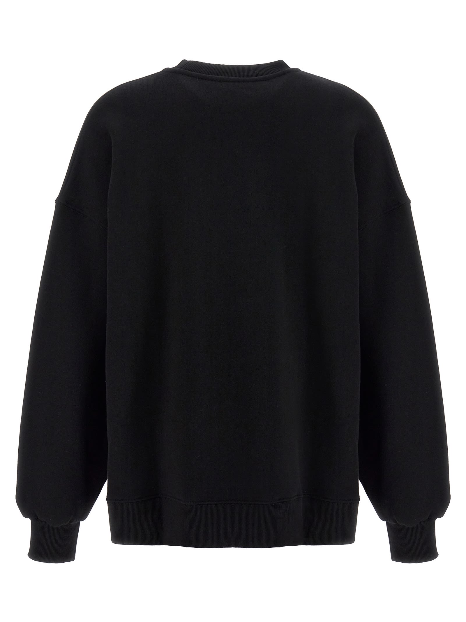 Shop Rotate Birger Christensen Logo Crewneck Sweatshirt In Nero