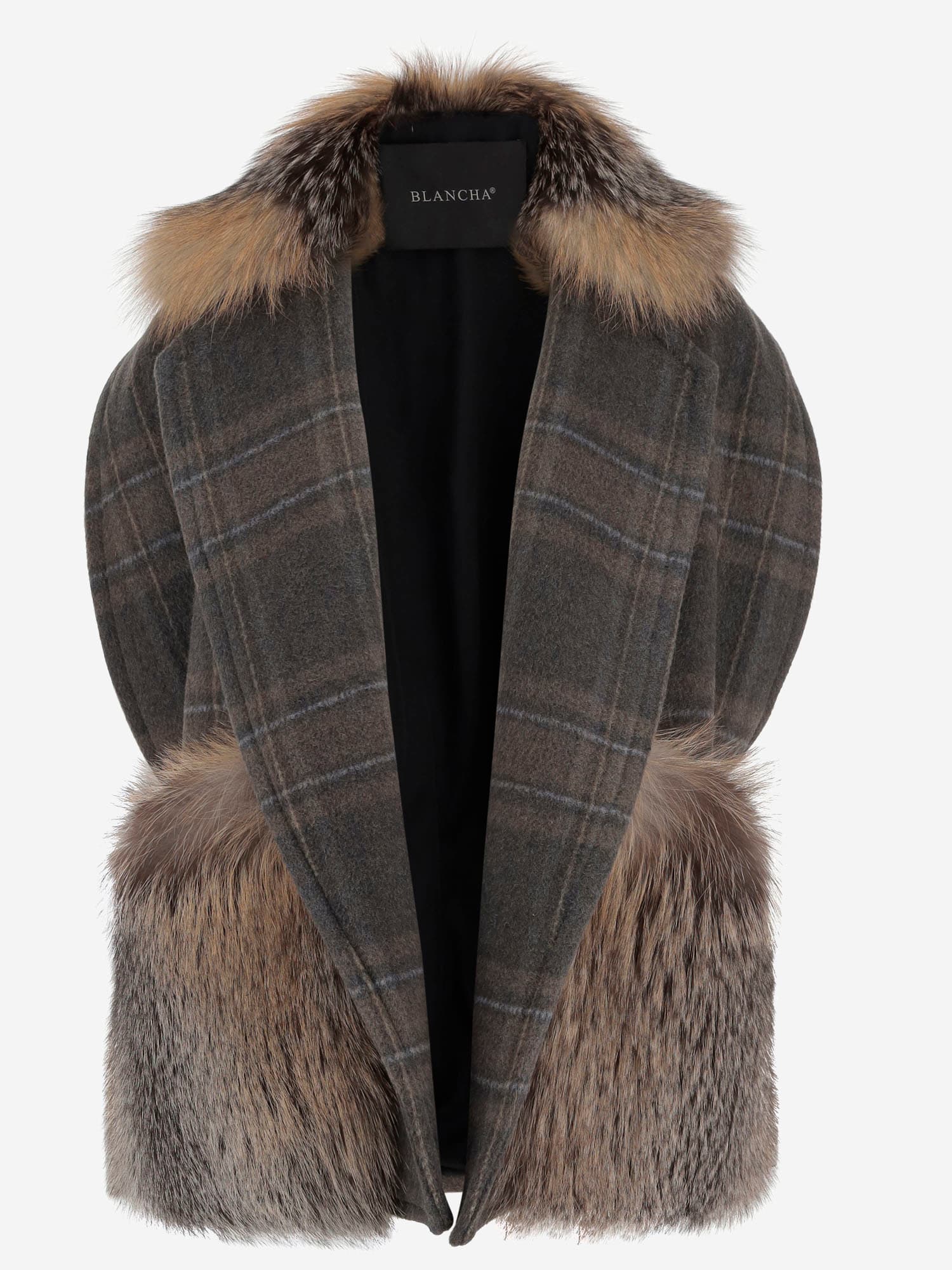 Blancha Alpaca And Wool Blend Vest With Fur In Multi
