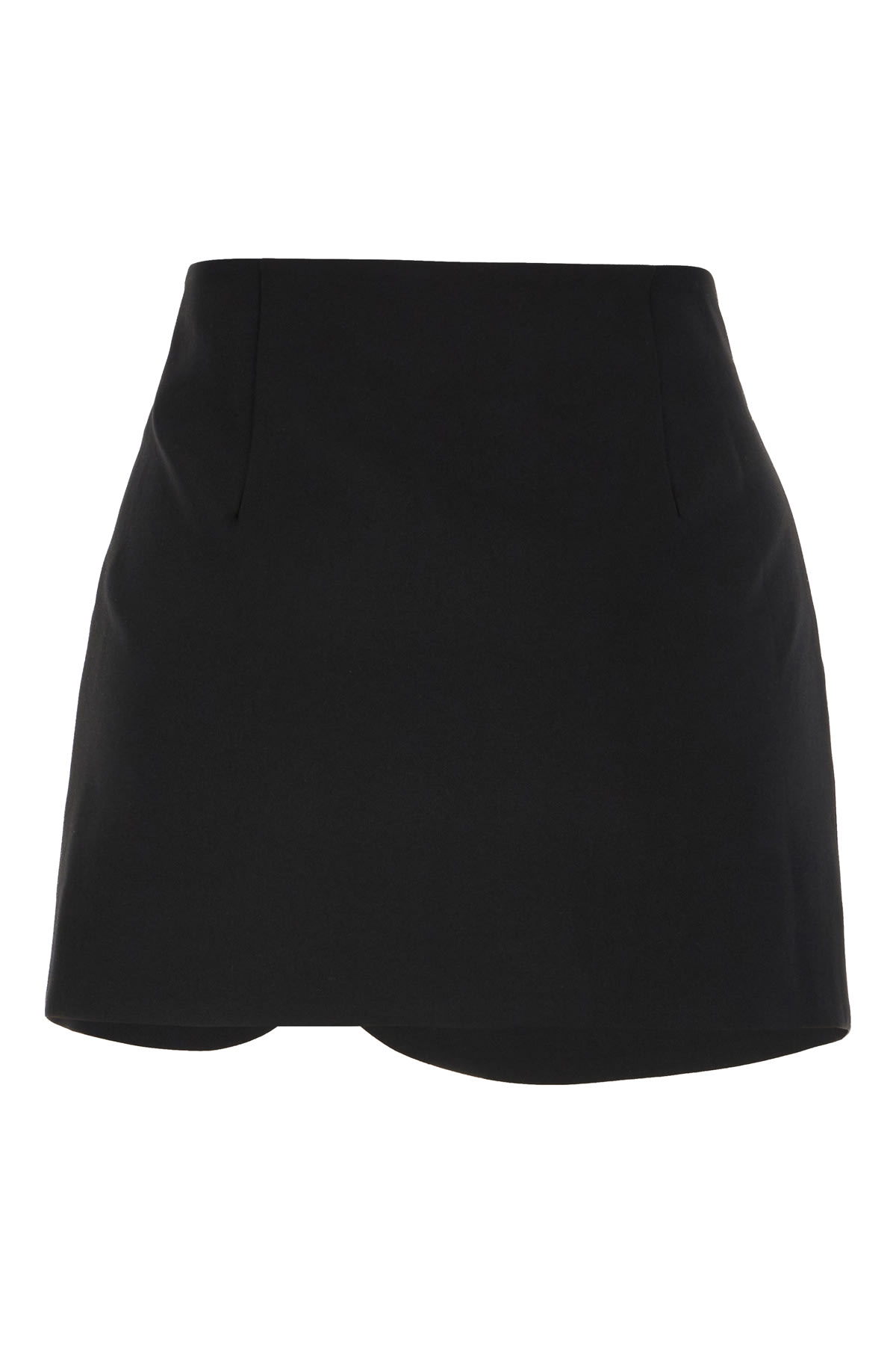 Black Polyester Miniskirt