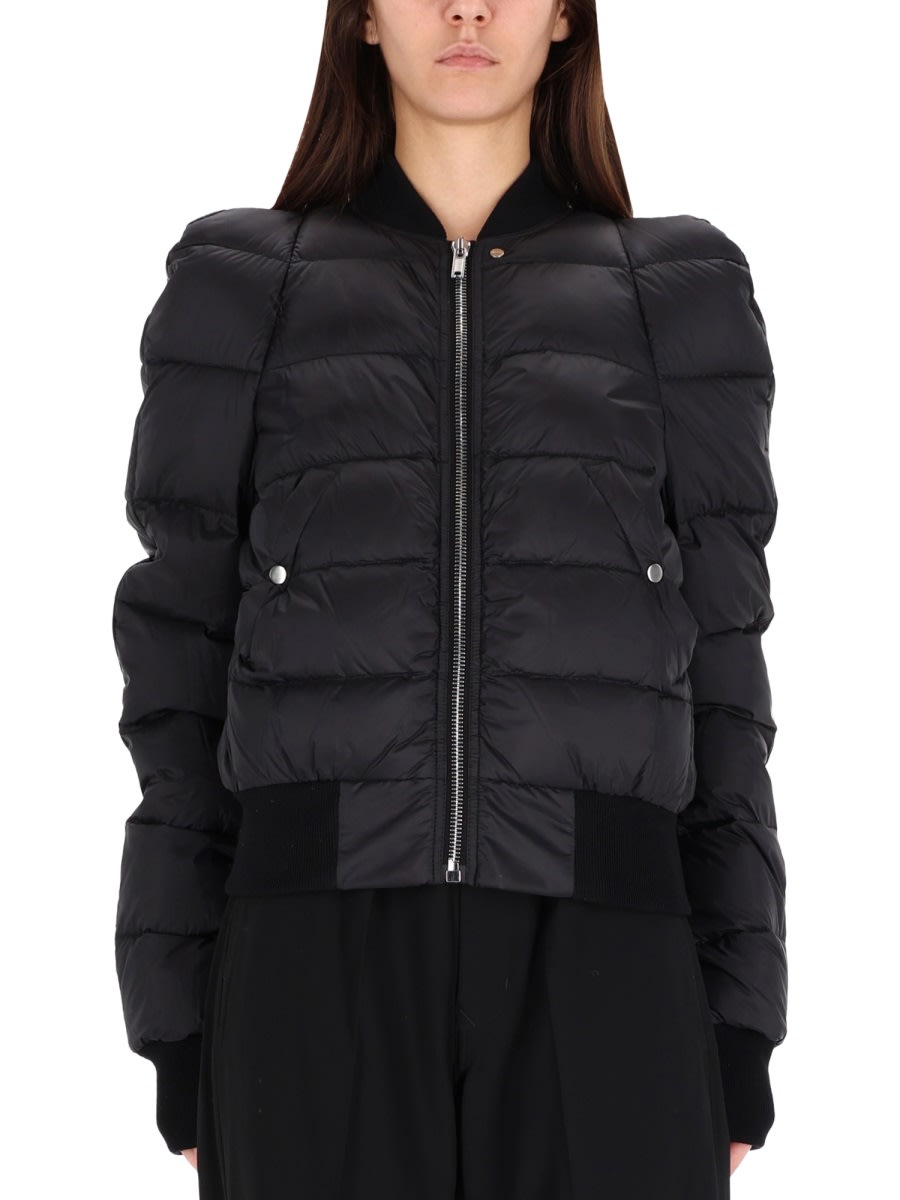 Rick Owens Comforter Down Bomber Jacket In Black
