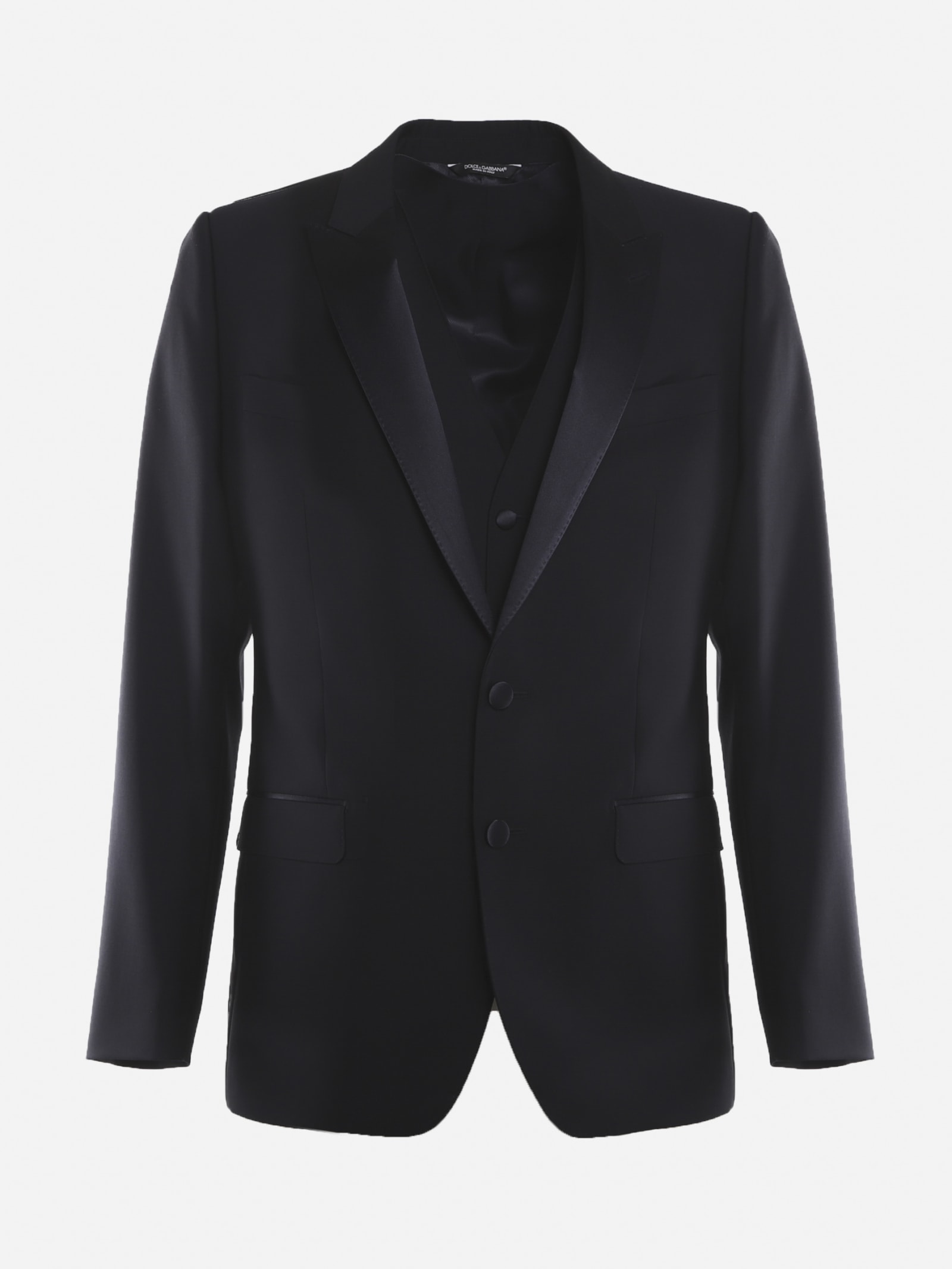 Dolce & Gabbana Suit Made Of Virgin Wool With Silk Inserts