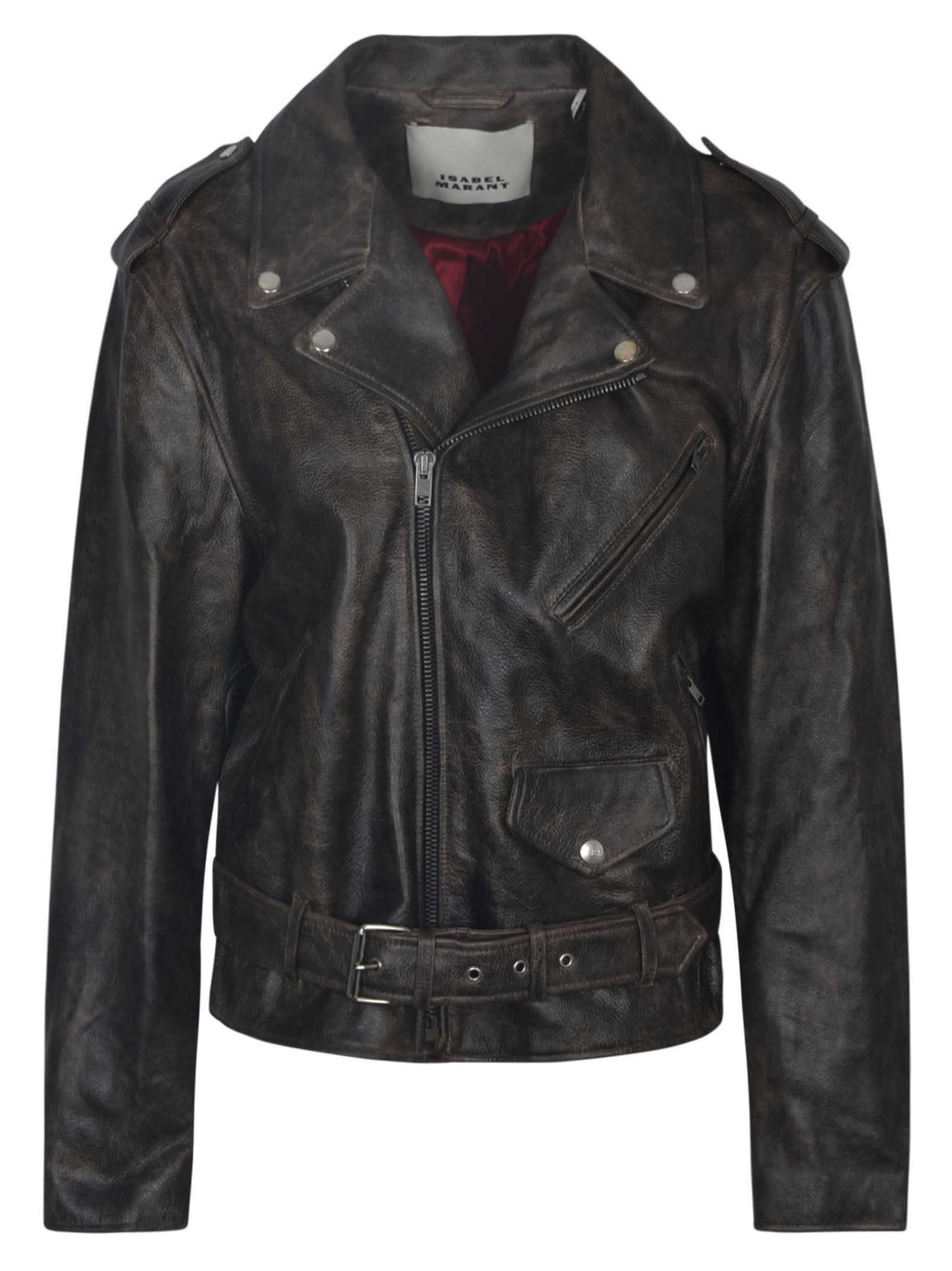 Shop Isabel Marant Biker Zip Jacket In Faded Black
