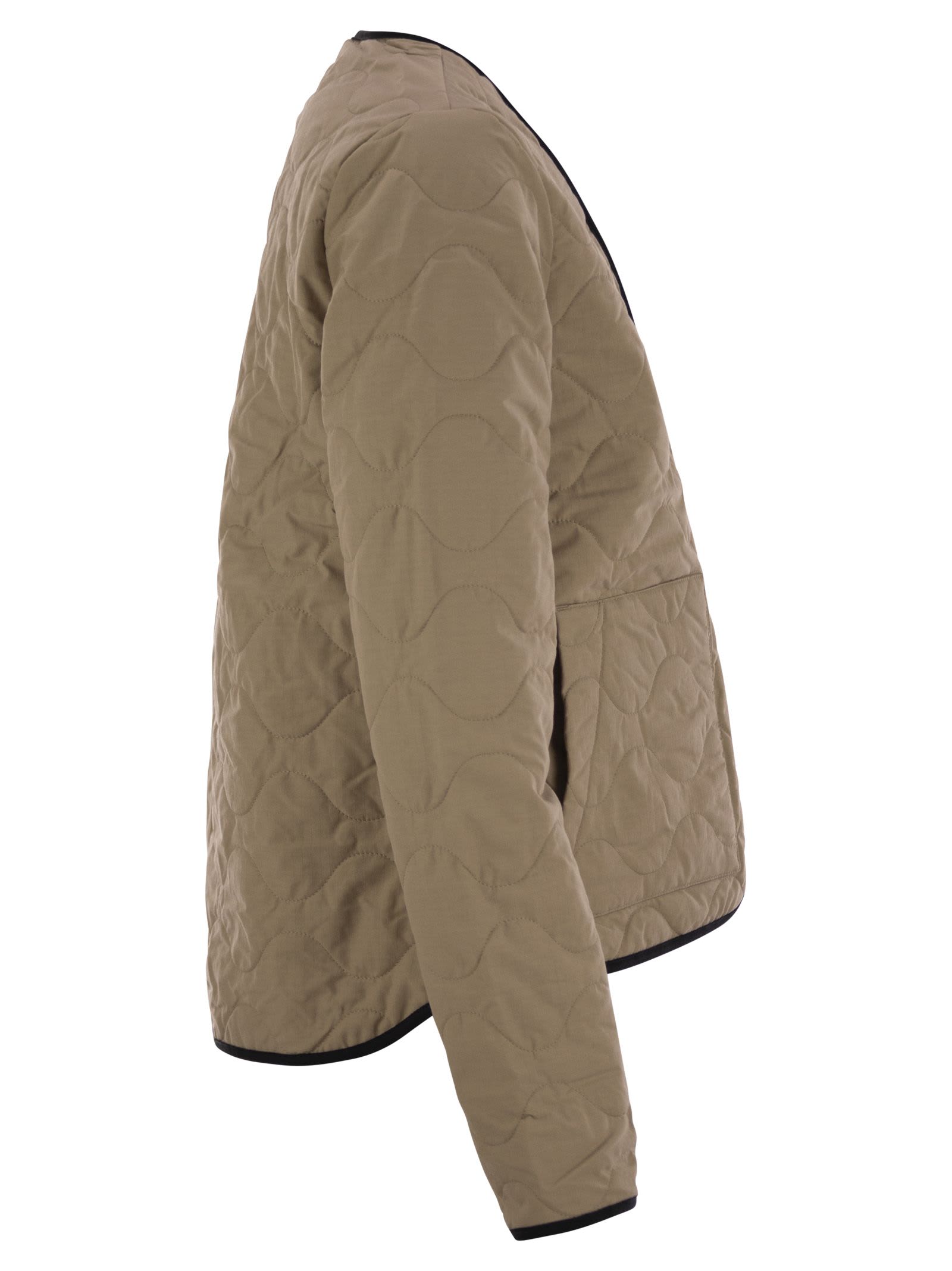 Shop Canada Goose Annex Liner - Reversible Jacket With Black Badge In Sand