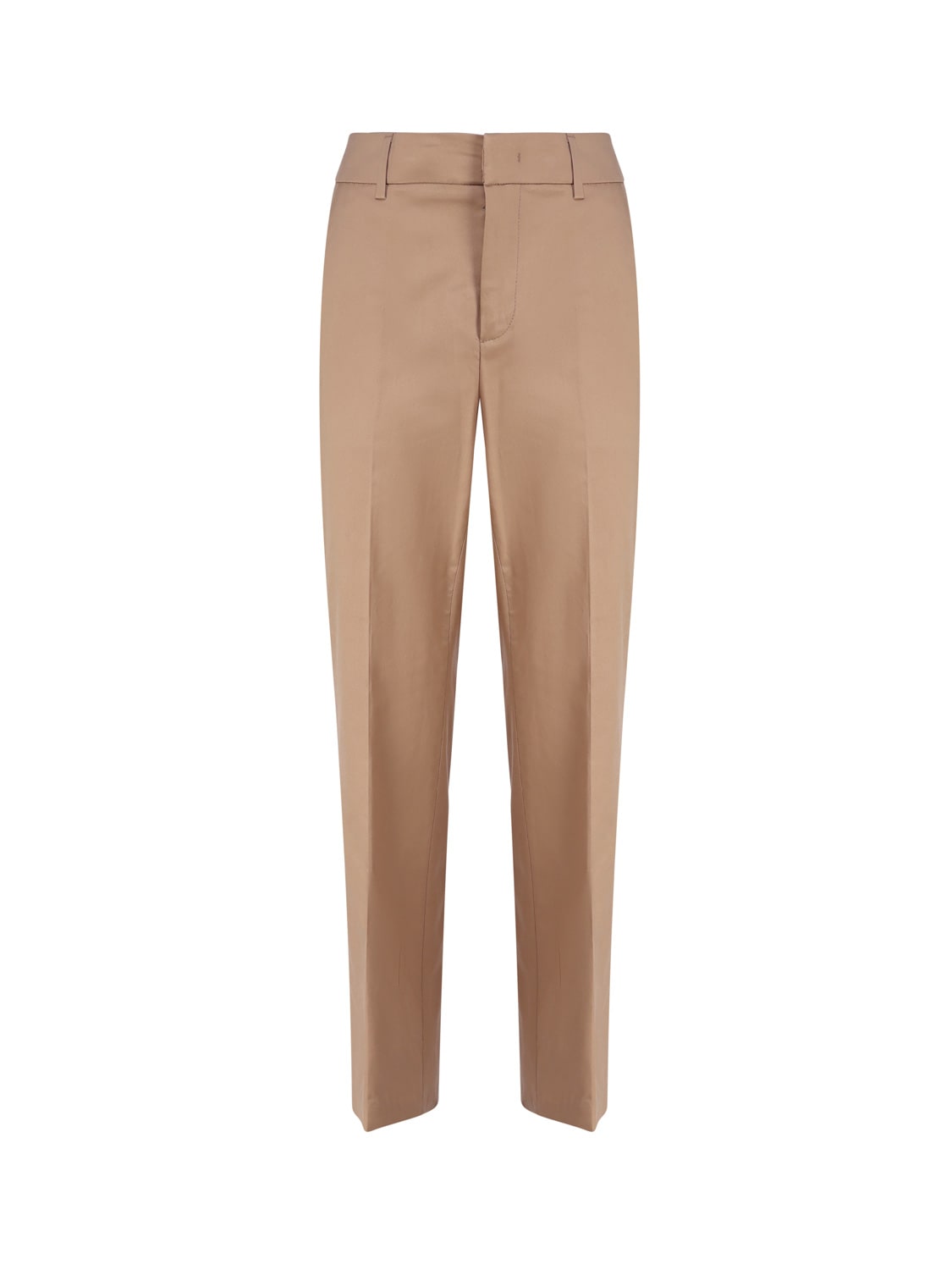 Shop Dondup Meli 30 Inches Loose Trousers In Lyocell In Beige