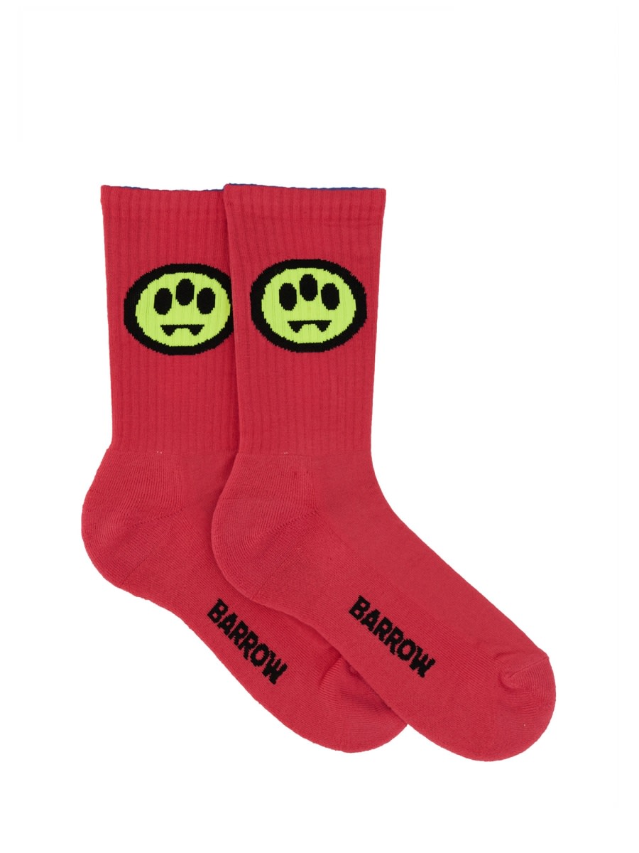Shop Barrow Socks With Logo In Fuchsia
