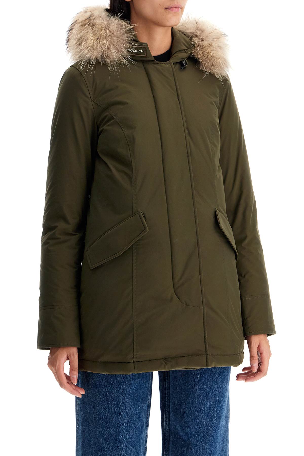 Shop Woolrich Luxury Arctic Parka With Fur In Dark Green