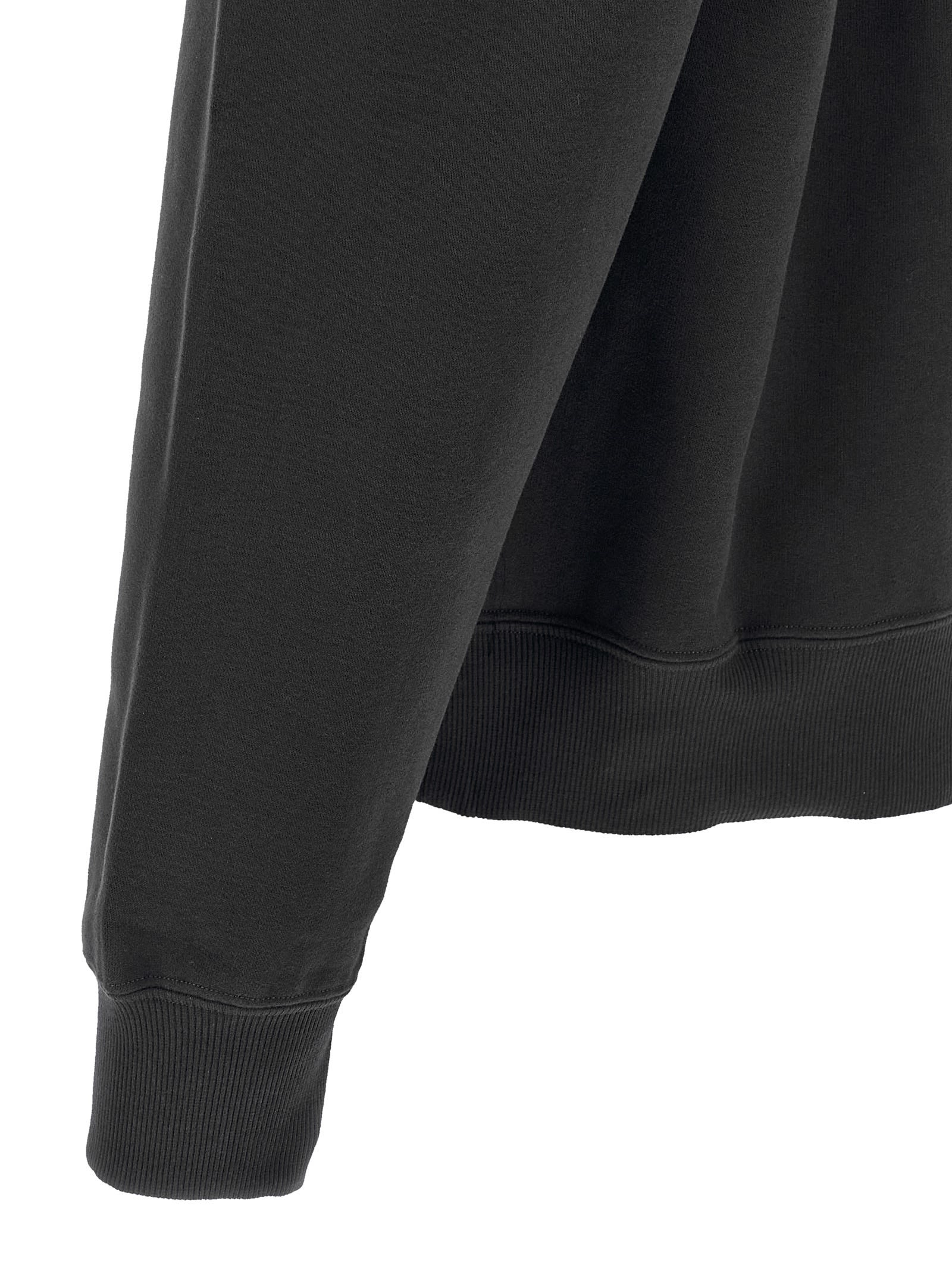 Saint Laurent Organic Cotton Sweatshirt With Frontal Logo Embroidery In Gray
