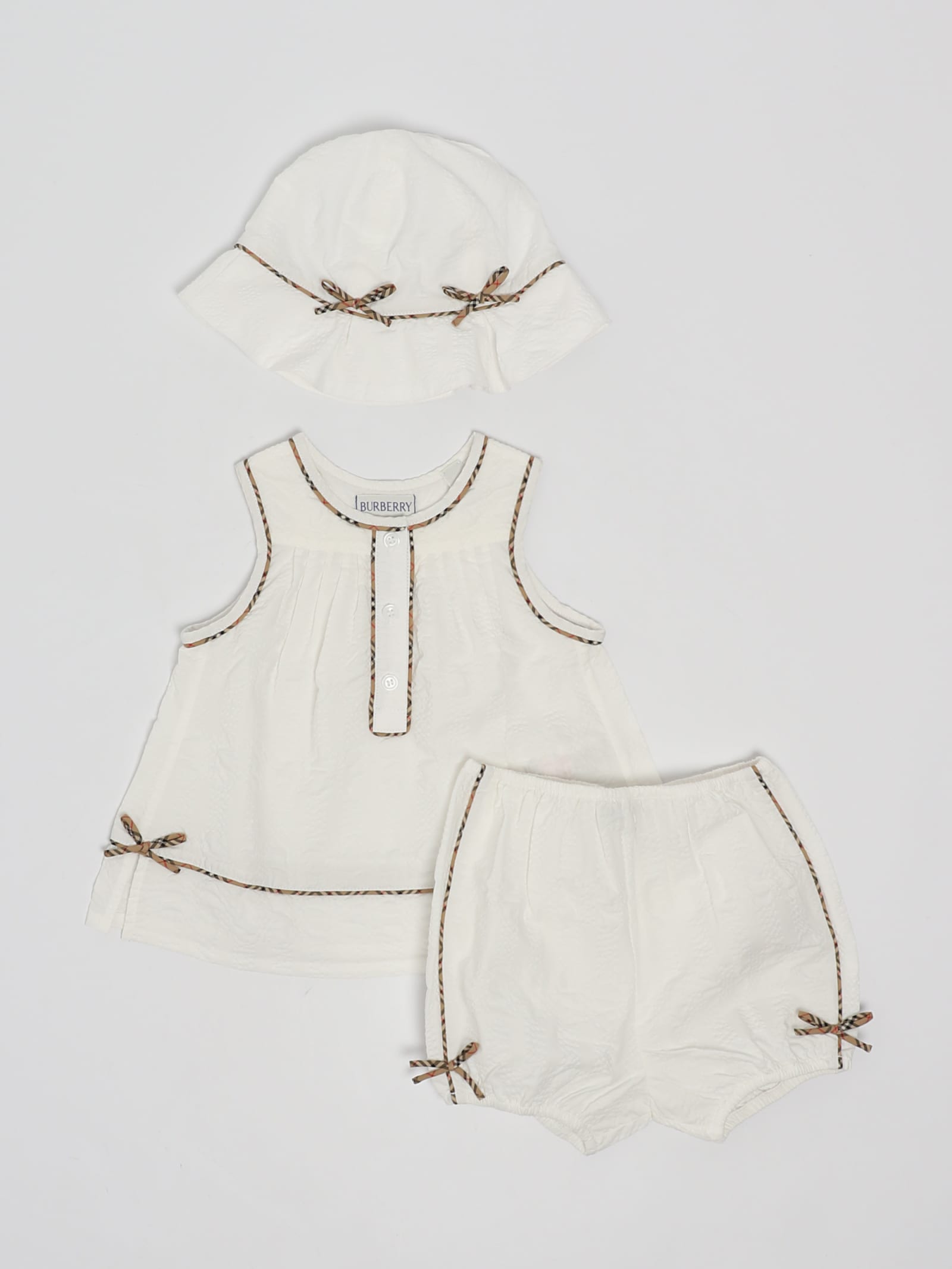 Burberry Babies' Carianne Set Jump Suit In Bianco