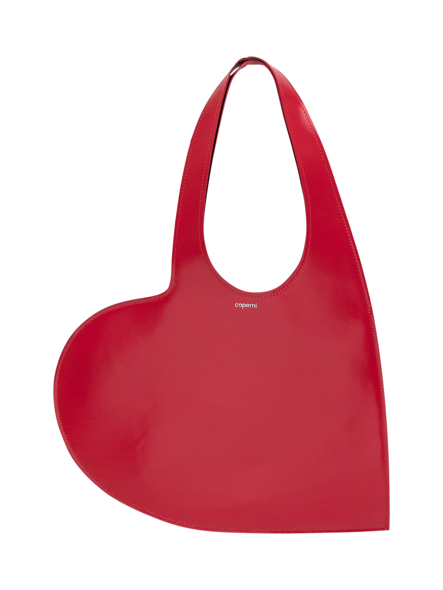 Shop Coperni Gloss Mini Heart Bag In Red