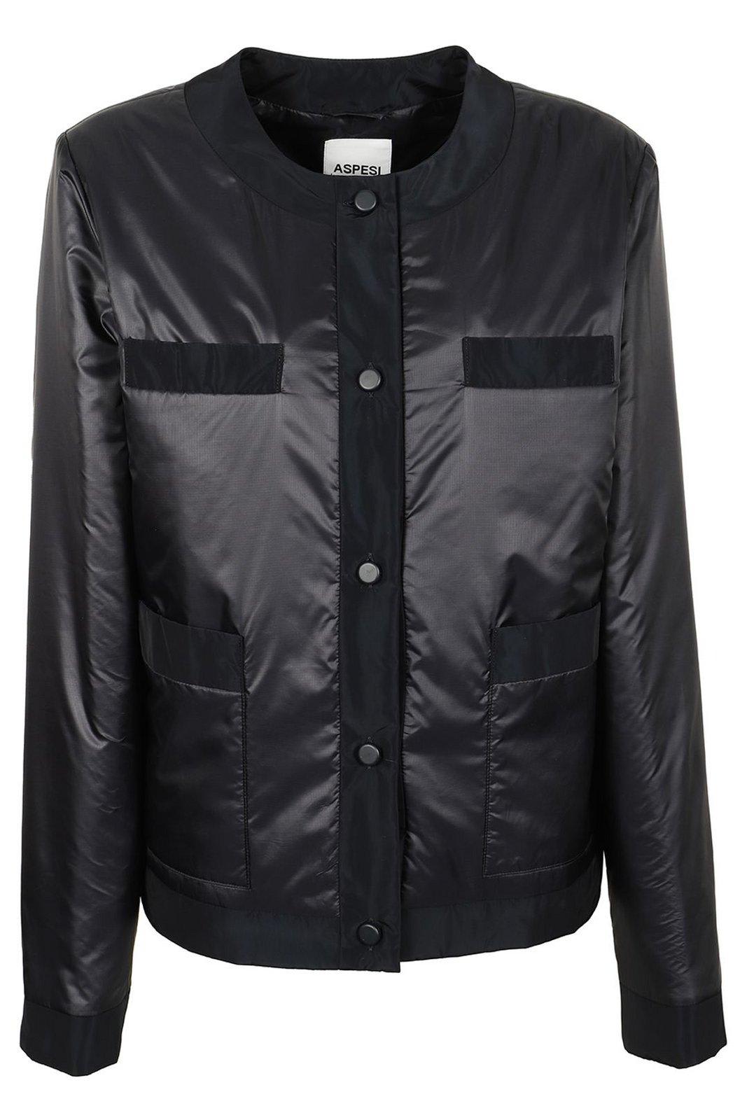 Aspesi Crewneck Padded Jacket In Black