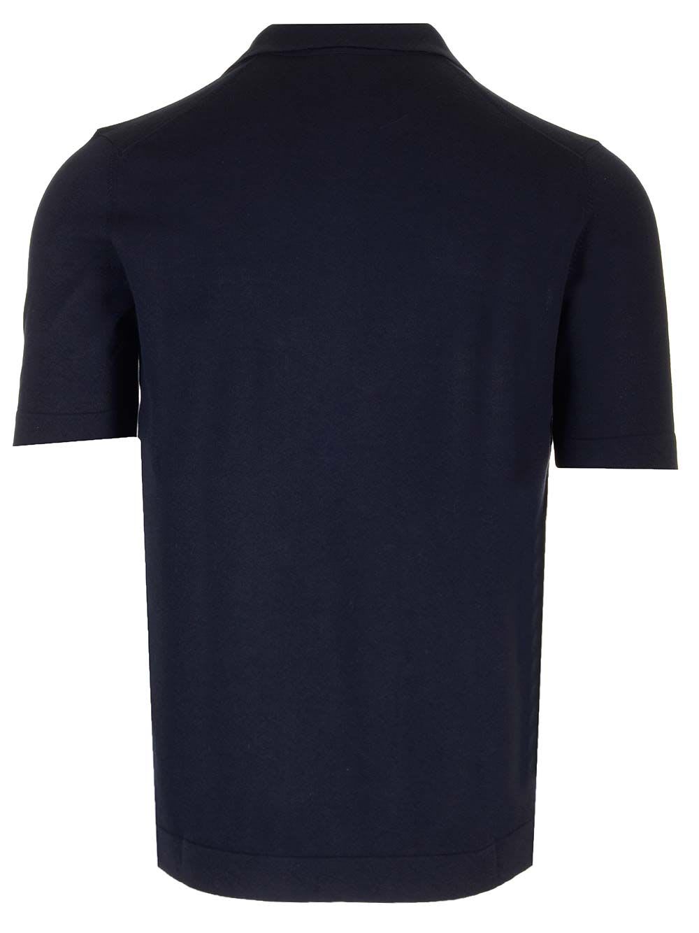 Shop Tagliatore Slub Jersey Shirt In Blue