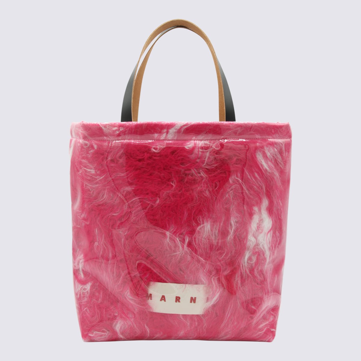 Marni Hot Pink Faux Fur Tote Bag In Fuchsia