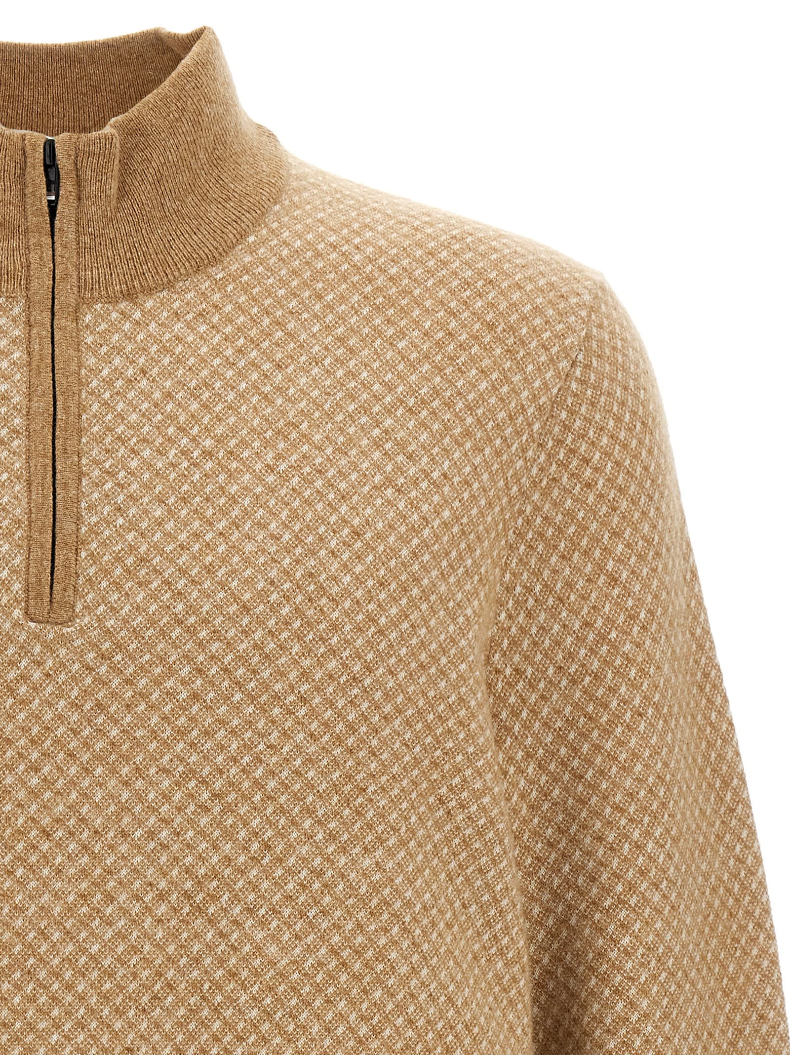 Shop Hugo Boss Eltorino Sweater In Beige
