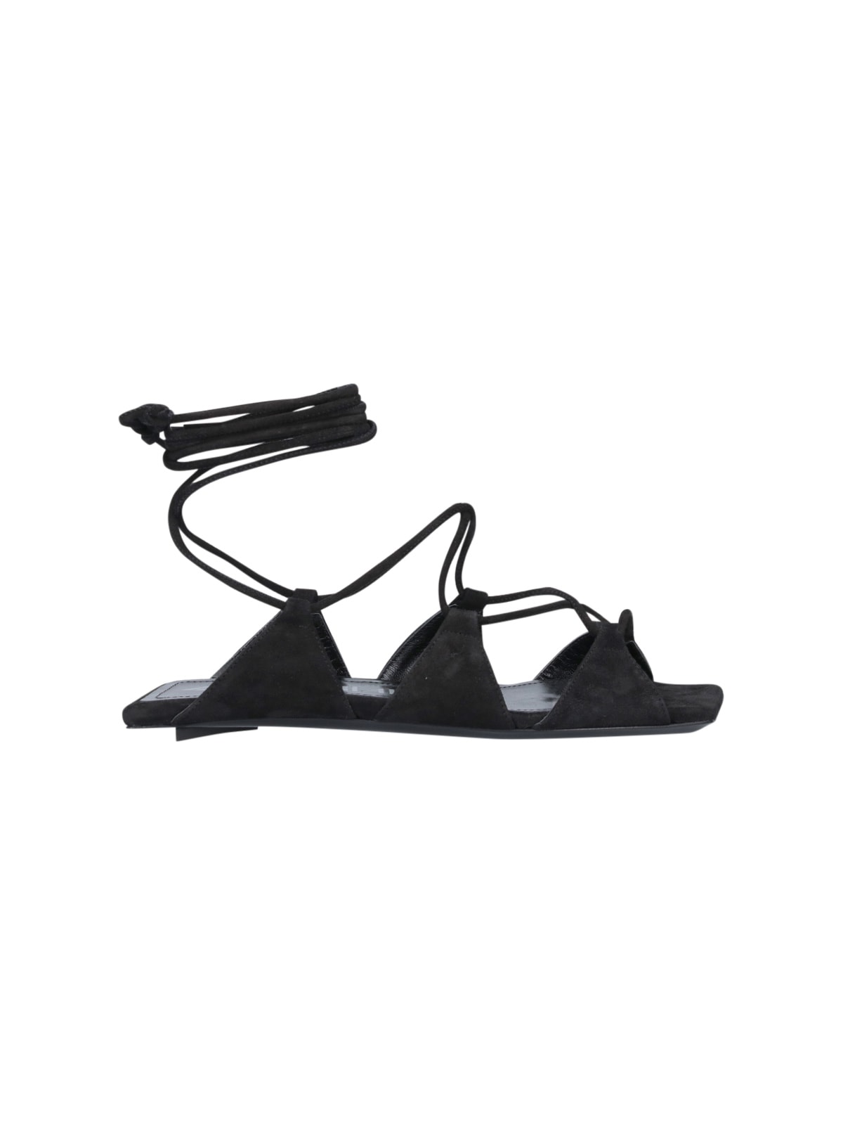Shop Attico Crossed Sandals In Black