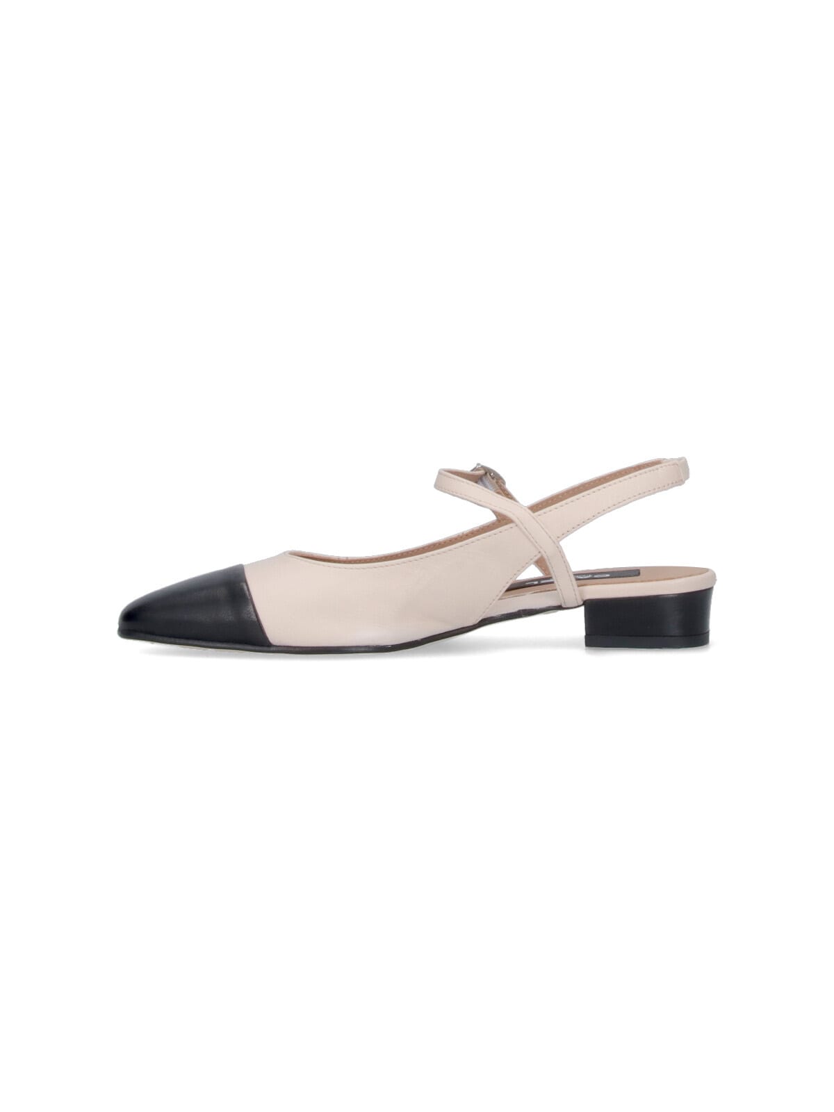 Carel Slingback Square Toe Ballerina Shoes In Beige