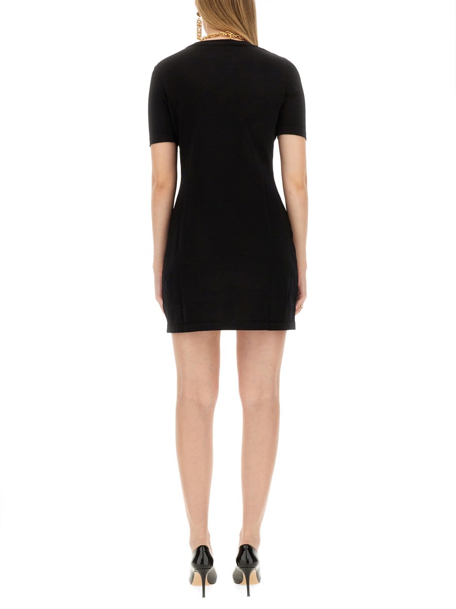 Shop Moschino Dress With Logo In Black