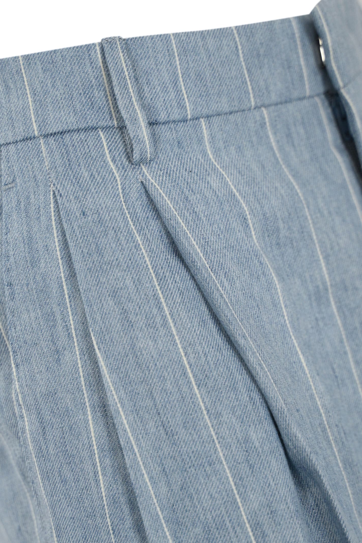Tagliatore Ebony Trousers In Linen And Cotton In Azzurro