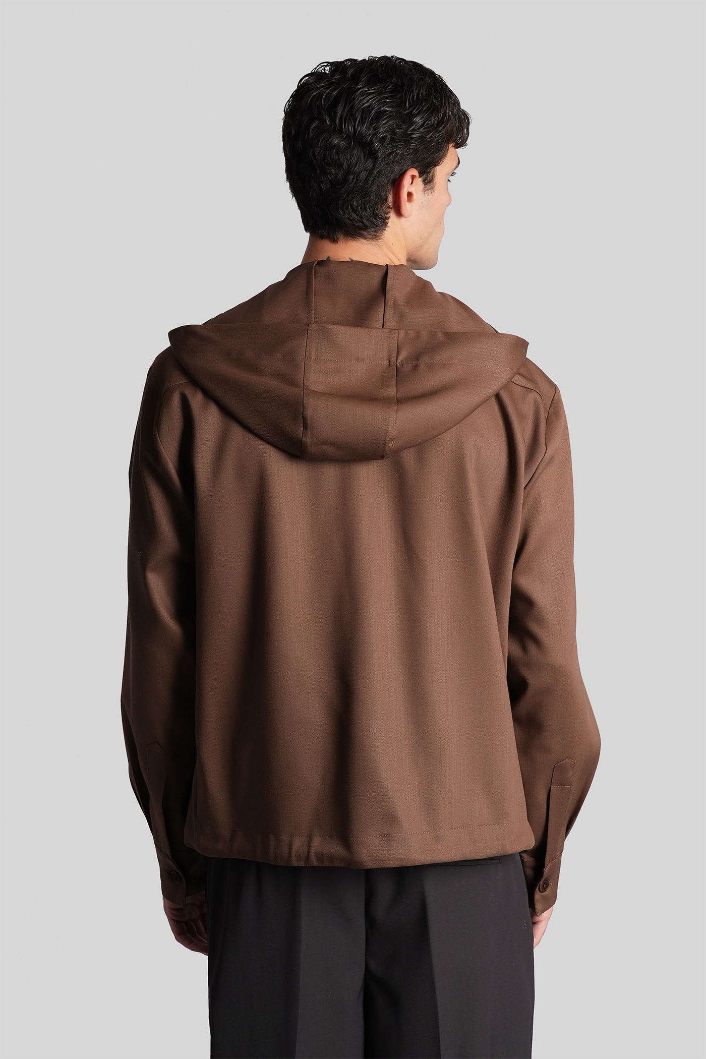 Costumein Hoodie T Casual Jacket In Brown Wool In Brown
