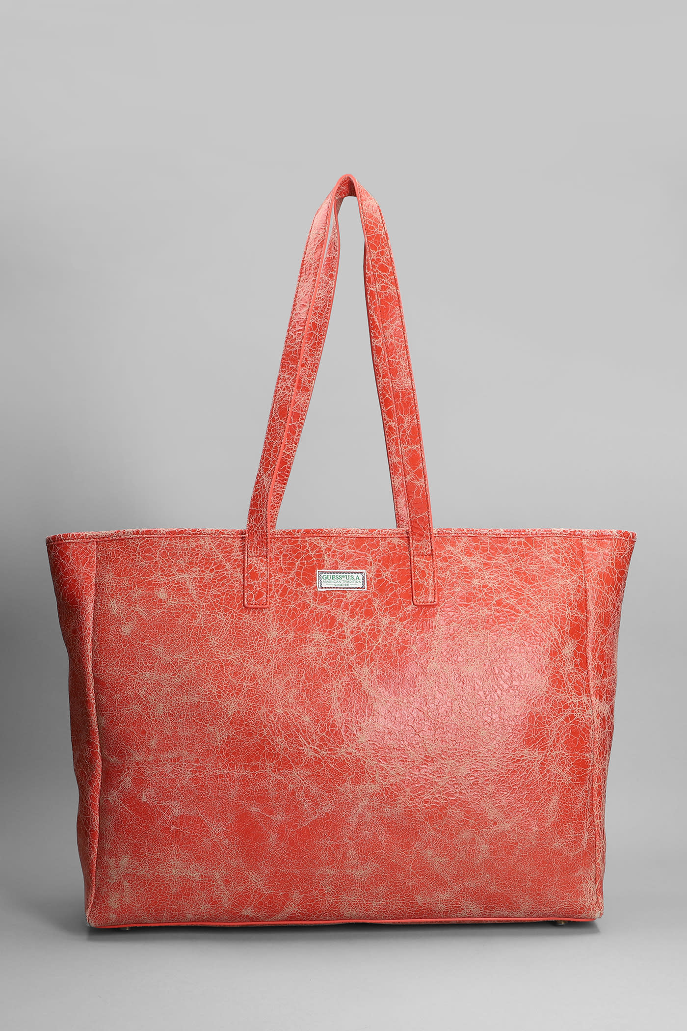 Guess Tote In Red Leather