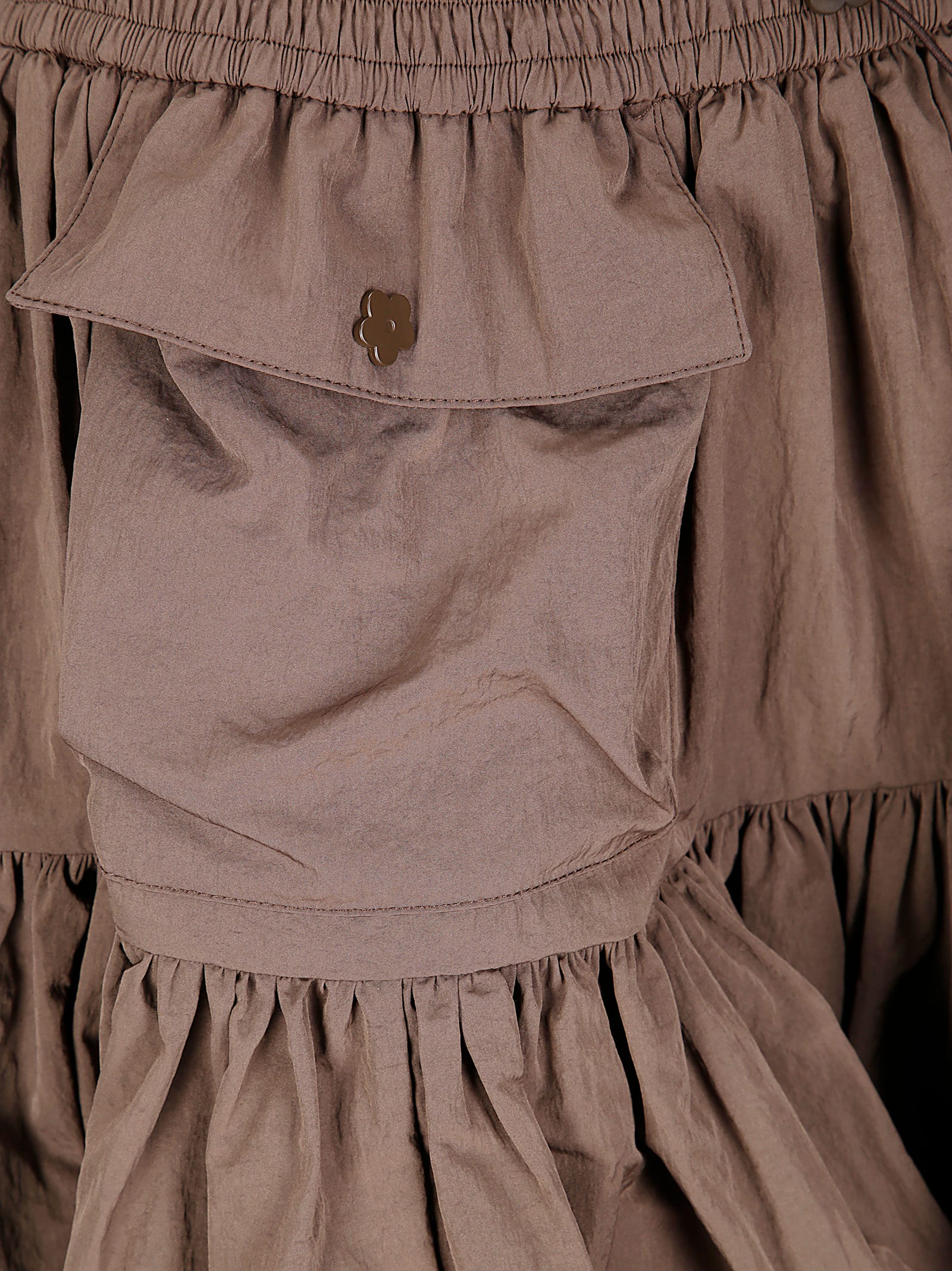 Cecilie Bahnsen Blair Skirt Recycled Taffeta In Brown