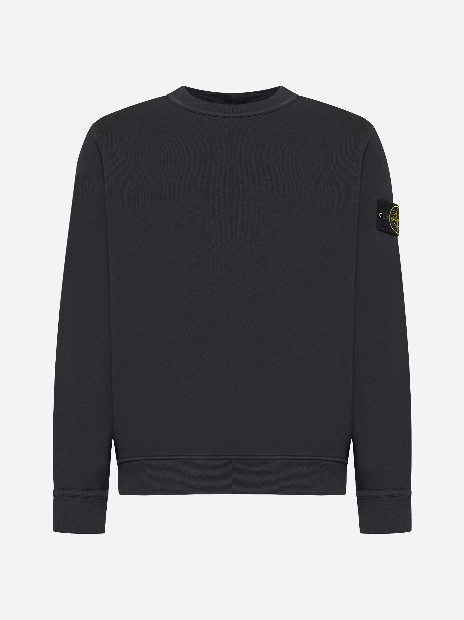 Shop Stone Island Cotton Sweatshirt In Green