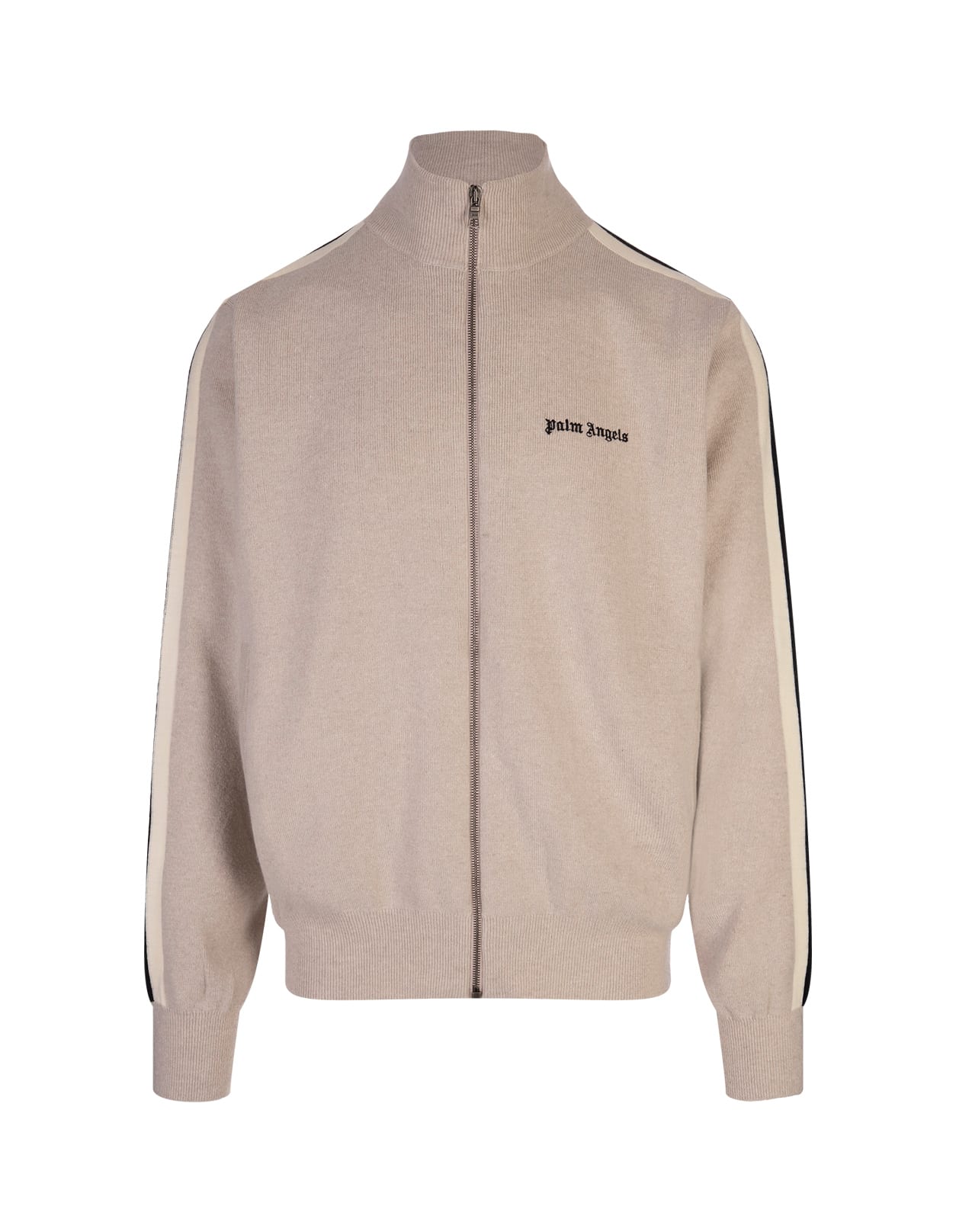 Shop Palm Angels Light Beige Wool And Cashmere Track Jacket In Brown