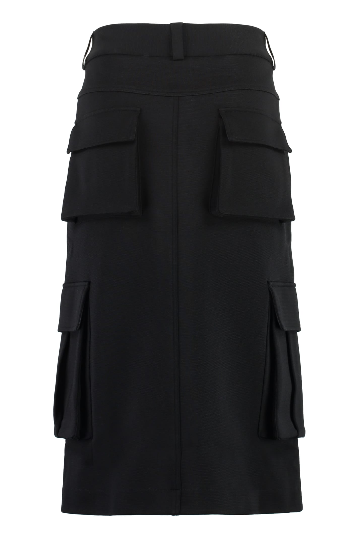 Givenchy Technical Fabric Mini Skirt With Dual Back Pockets In Black
