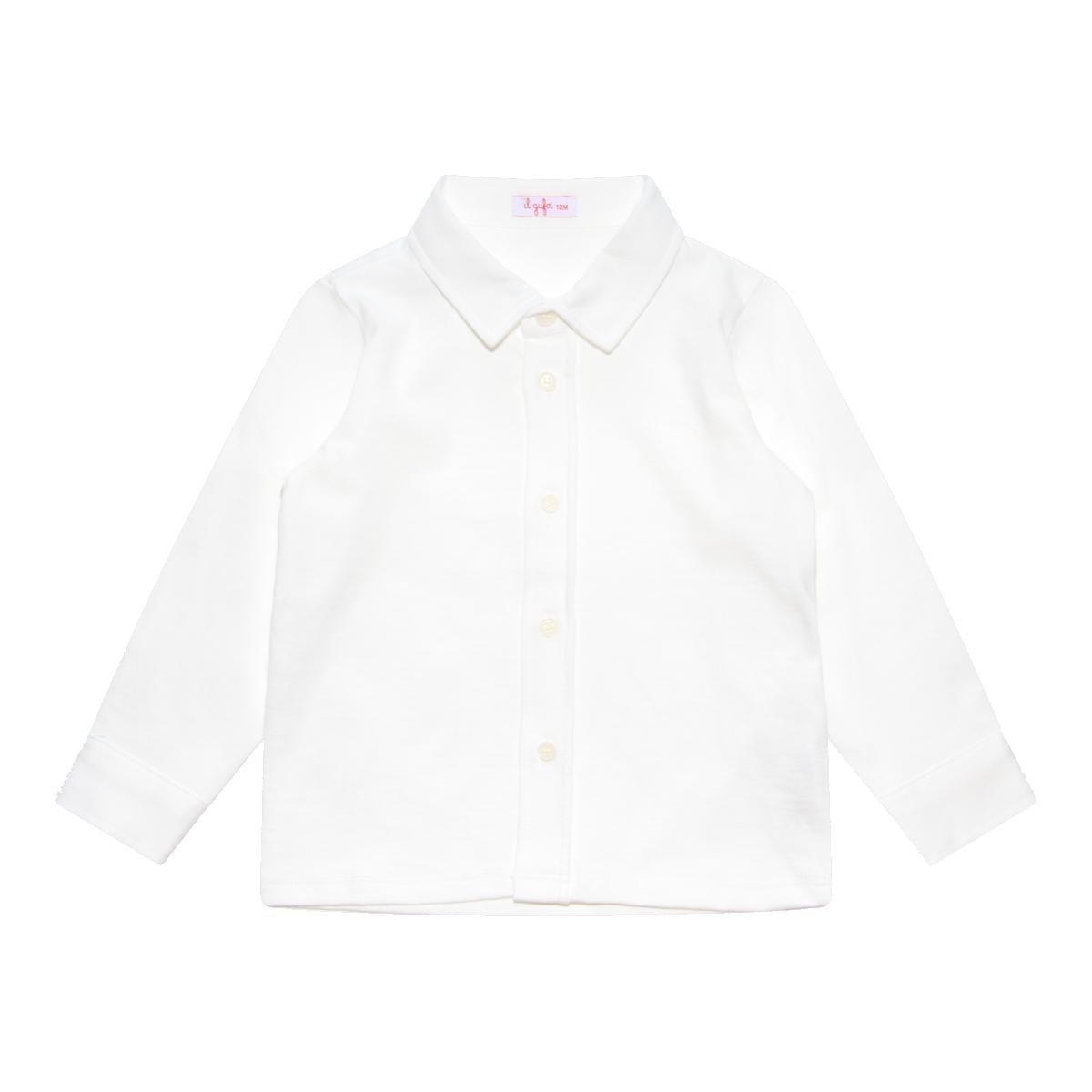 Il Gufo Kids' Long Sleeved Jersey Shirt In White