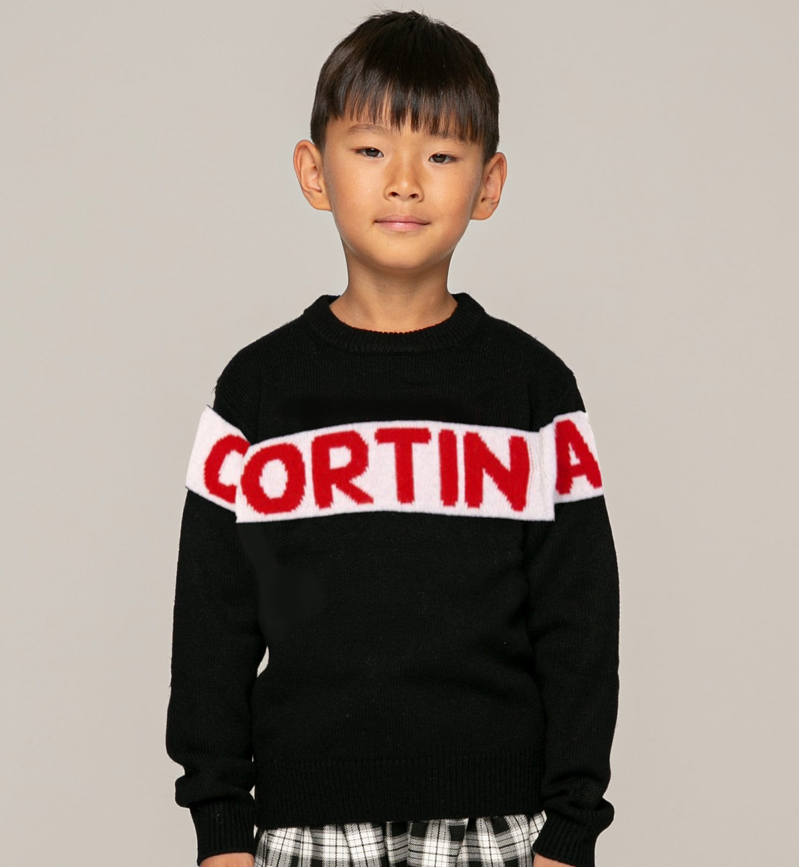 Mc2 Saint Barth Kids' Blue Boy Sweater Cortina Red Graphic