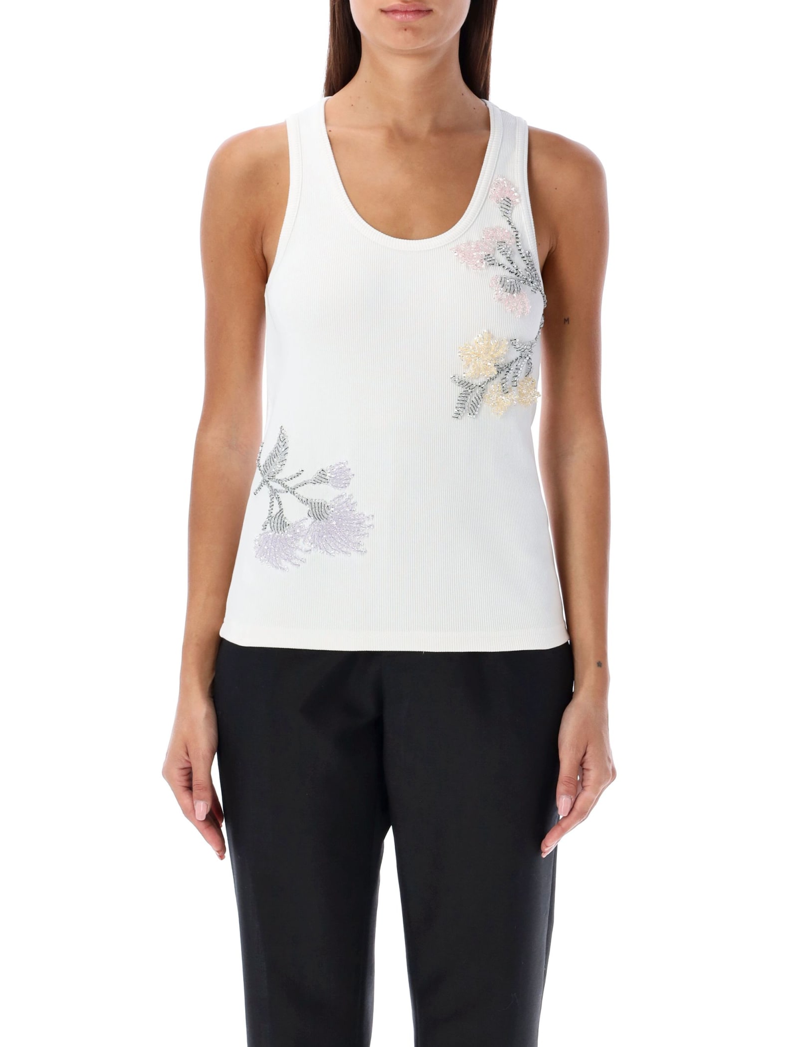 Embroidered Cotton Tank Top