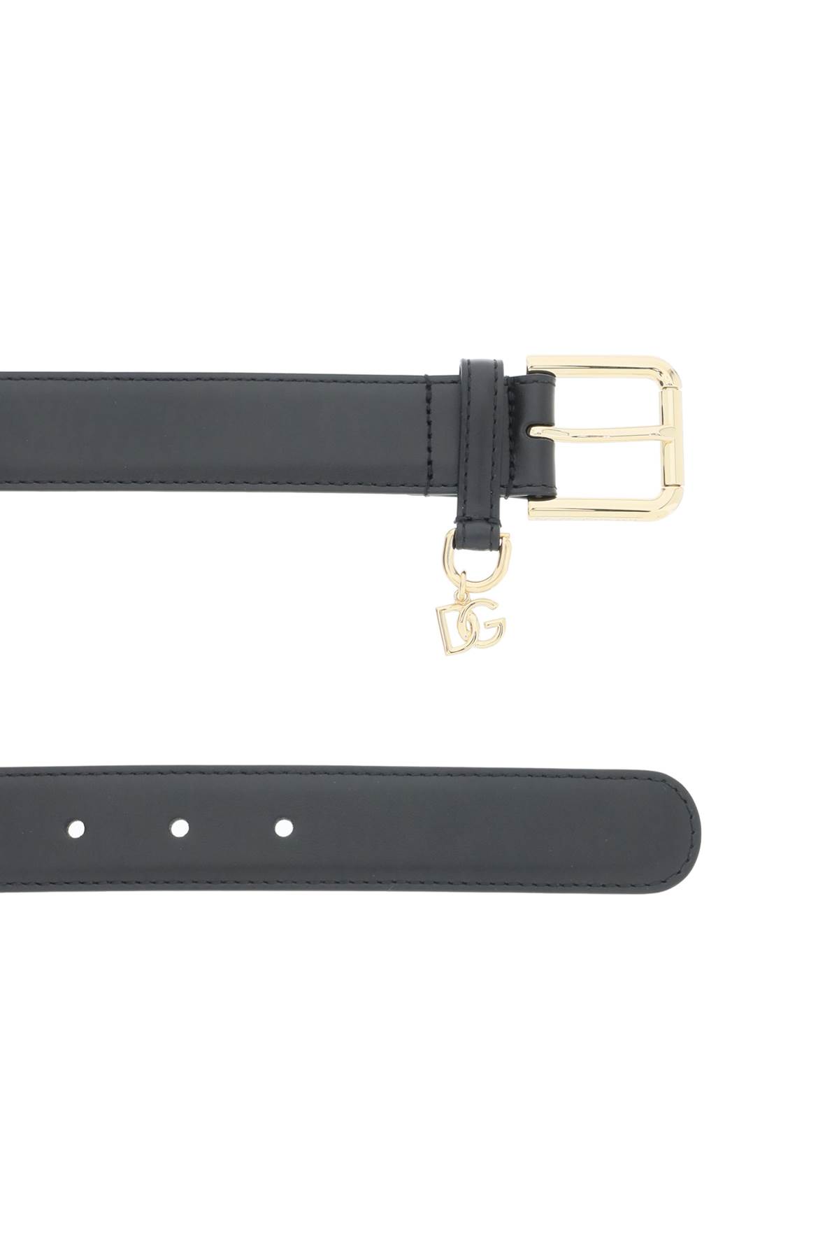 Shop Dolce & Gabbana Belt With Charm Logo In Nero (black)