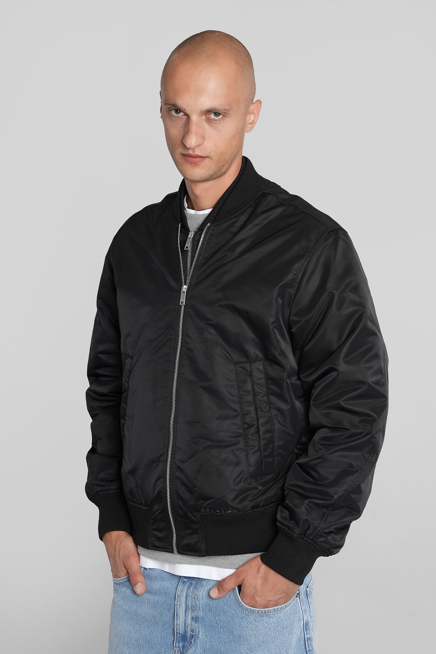 Axel Arigato Pen Layered Bomber Jacket In Black Polyamide In Black